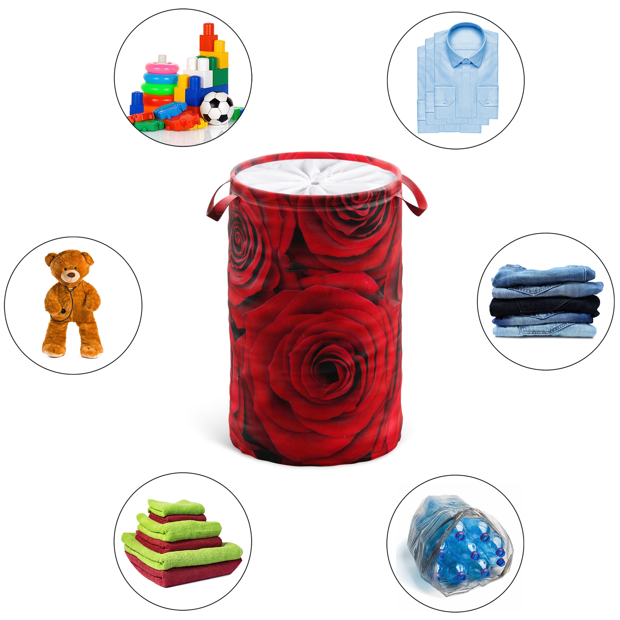 Sanilo Panier à linge »Rosen« 60 Liter, faltbar, mit Sichtschutz