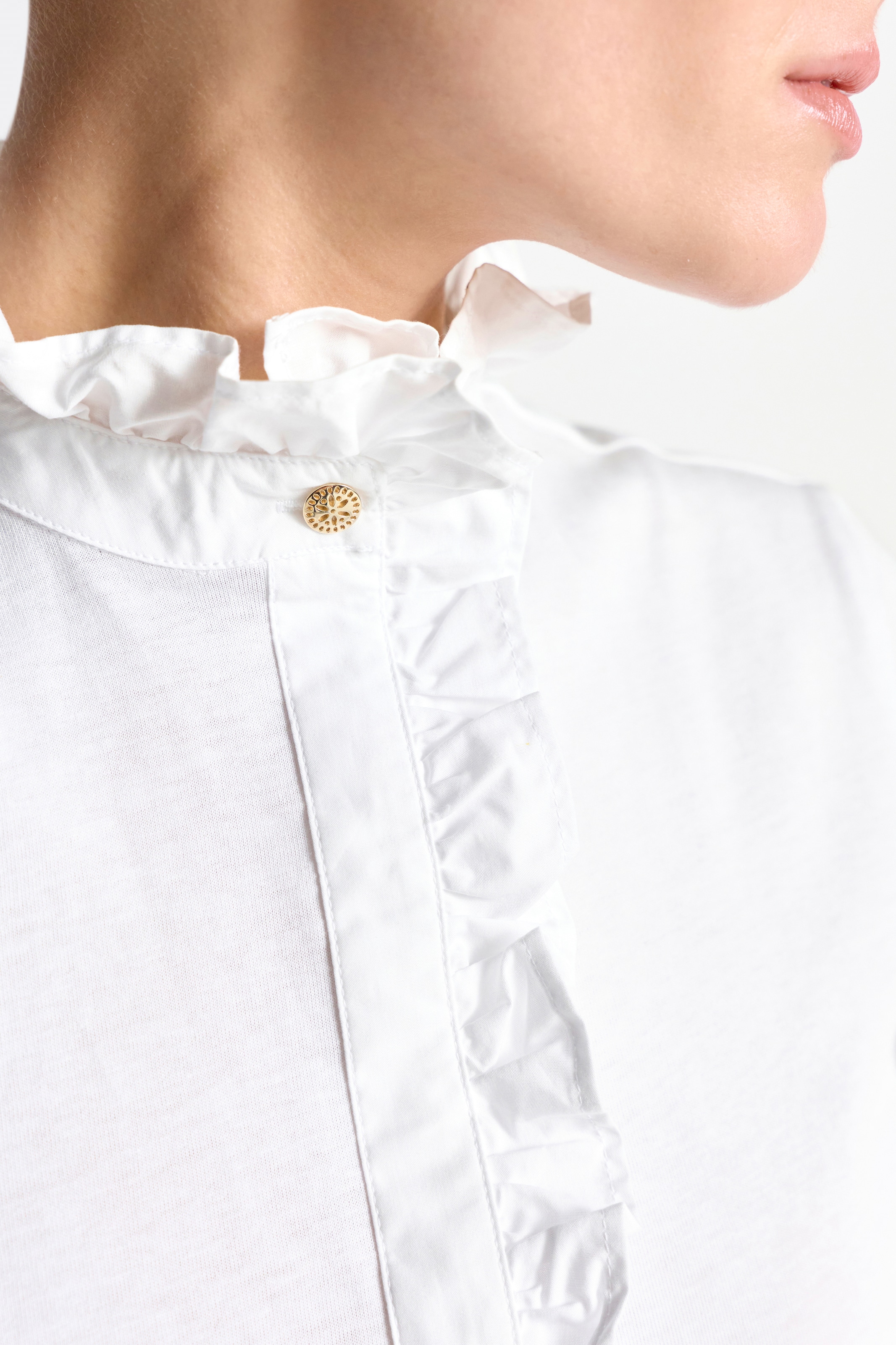 RICHROYAL T-shirt mit Rüschenkragen