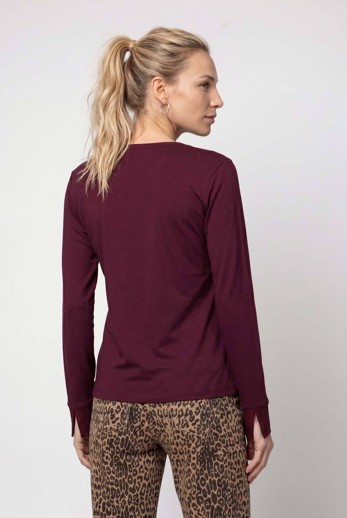 Monari Langarmshirt »Shirt Basic Schmuck« Regular fit mit Rundhalsausschnitt