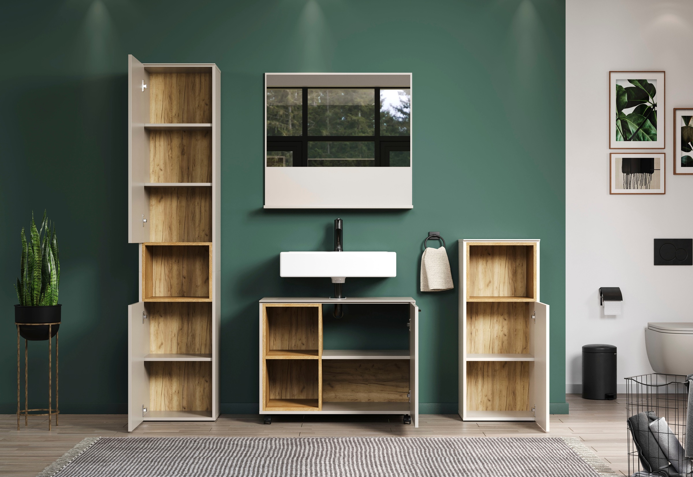 welltime Unterschrank »San Pedro« 1 Stk. tlg. Standschrank mit Soft-Close Funktion - (B/T/H) 40/31/95 cm