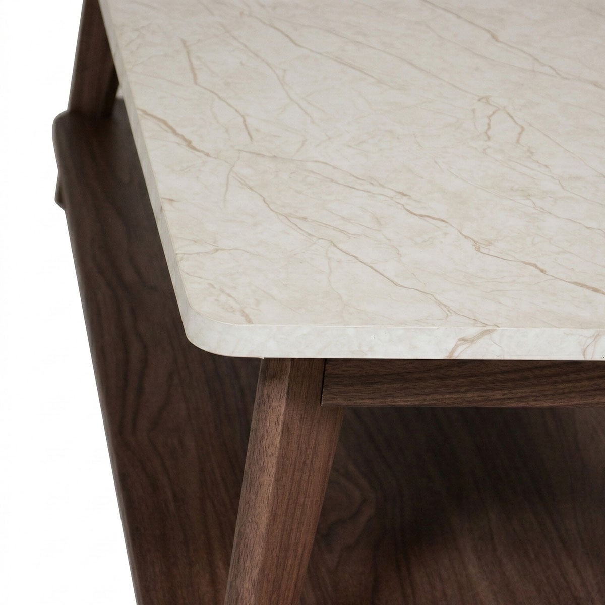Jahnke Table basse »SIXTY COFFEE« table basse, 2 niveaux, style scandinave, aspect noyer et marbre, largeur : 110 cm