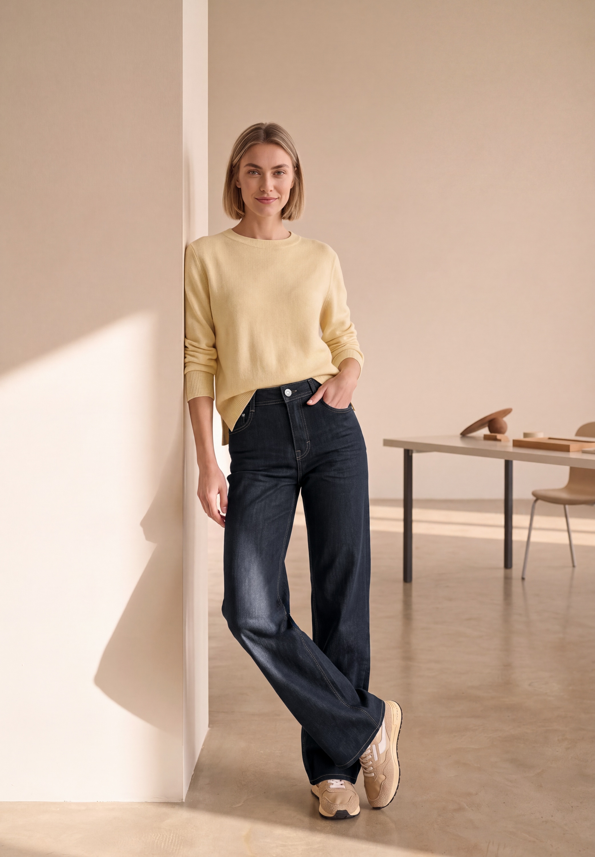 STREET ONE Jeans loose fit »Style Emee« Denim effet délavé avec détails à la ceinture
