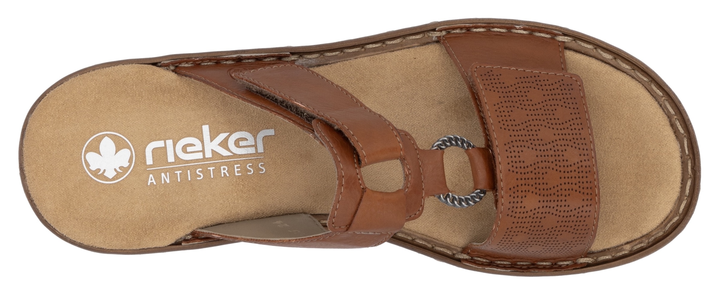 Rieker Pantolette  Sommerschuh, Strandschuh, Klettschuh mit Perforation