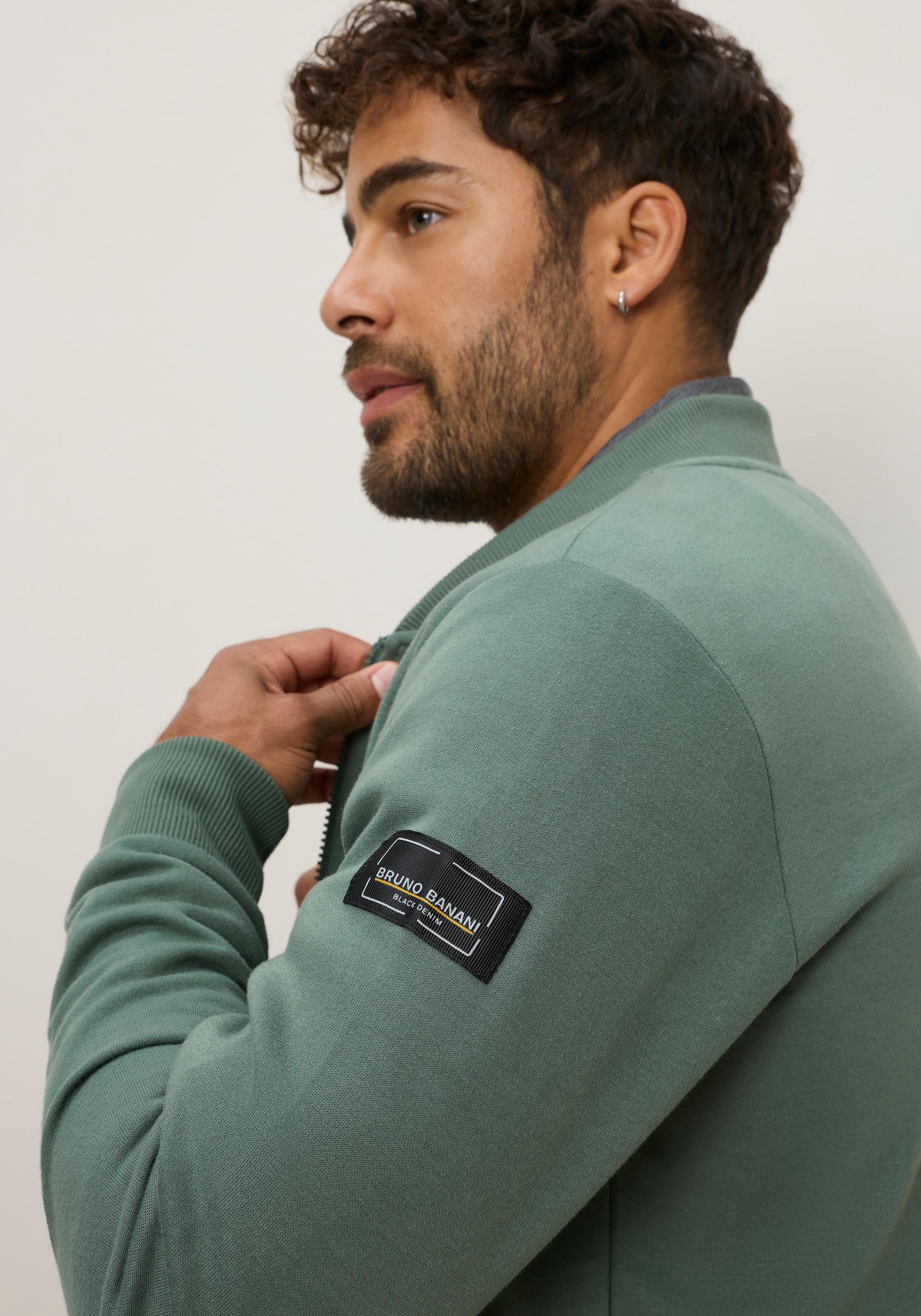 Bruno Banani Veste sweat avec col montant et poches passepoilées
