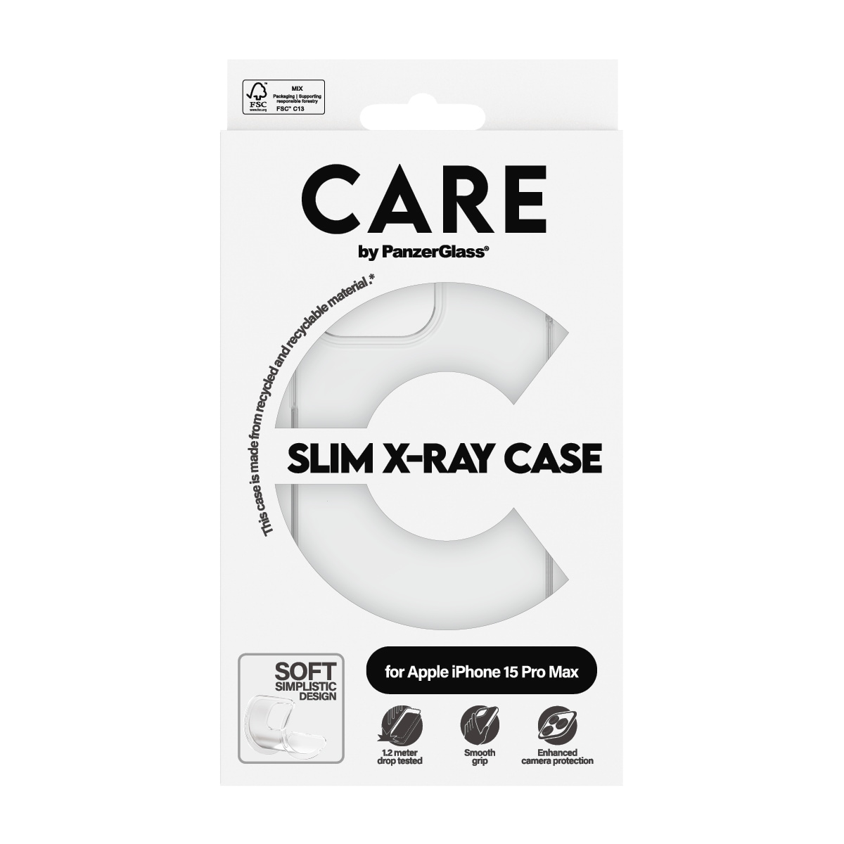 CARE by PanzerGlass Housse pour téléphone portable »Slim X-Ray Case für Apple iPhone 15 Pro Max Fashion X-Ray Soft« Backcover, Schutzhülle, Handyschutzhülle, Case, Schutzcase, stossfest