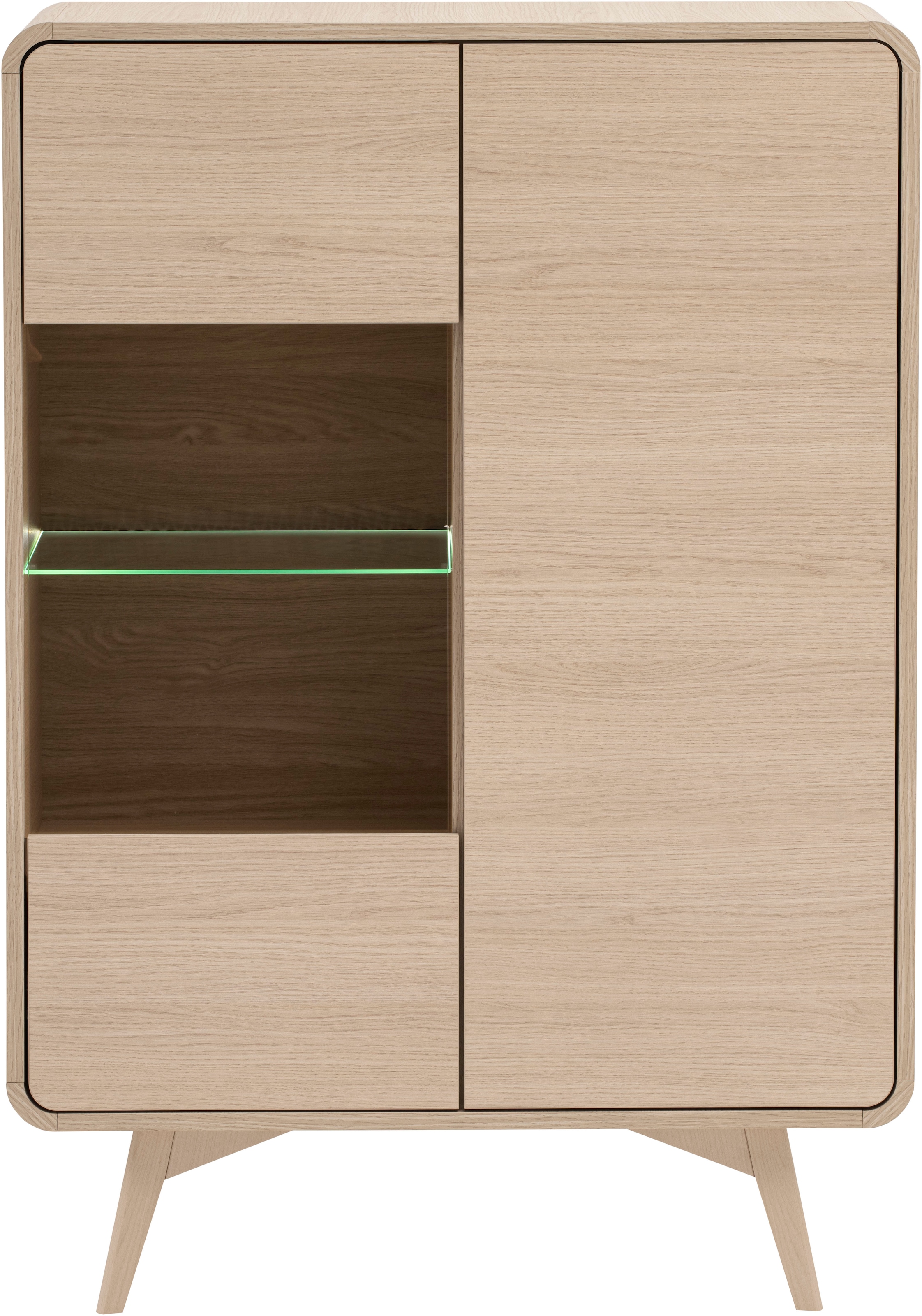 Home affaire Vitrines »Torsby, moderne Glasvitrine, Stauraumelement, Schrank« abgerundete Ecken, ausreichend Stauraum, vielseitig einsetzbar