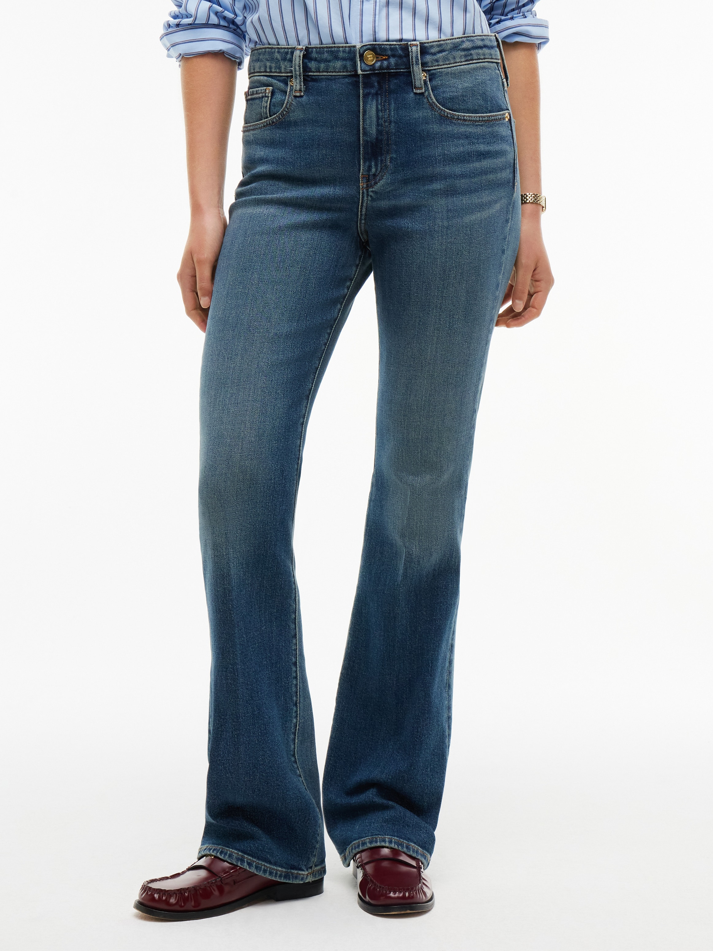 Tommy Hilfiger Jeans bootcut »SKYE MID RISE BOOTCUT ESSENTIAL« Mélange coton, taille mi-haute,