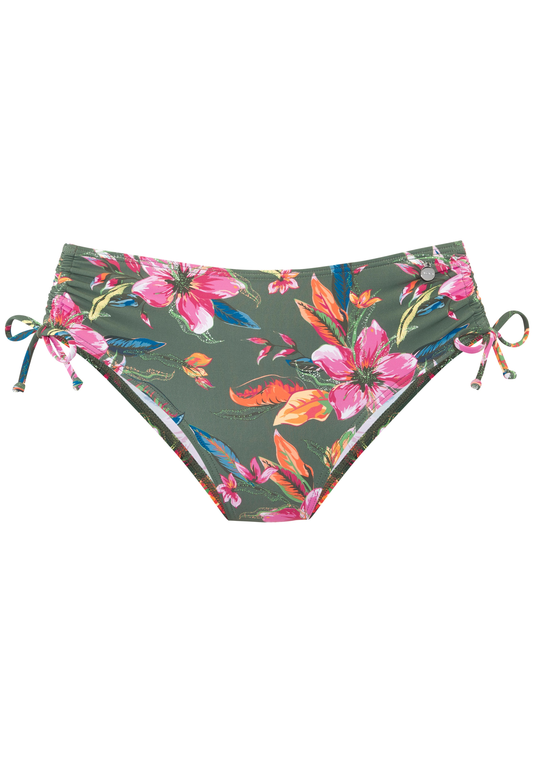 LASCANA Pantalon de bikini »Malia« mit seitlicher Raffung mit tropischem Print