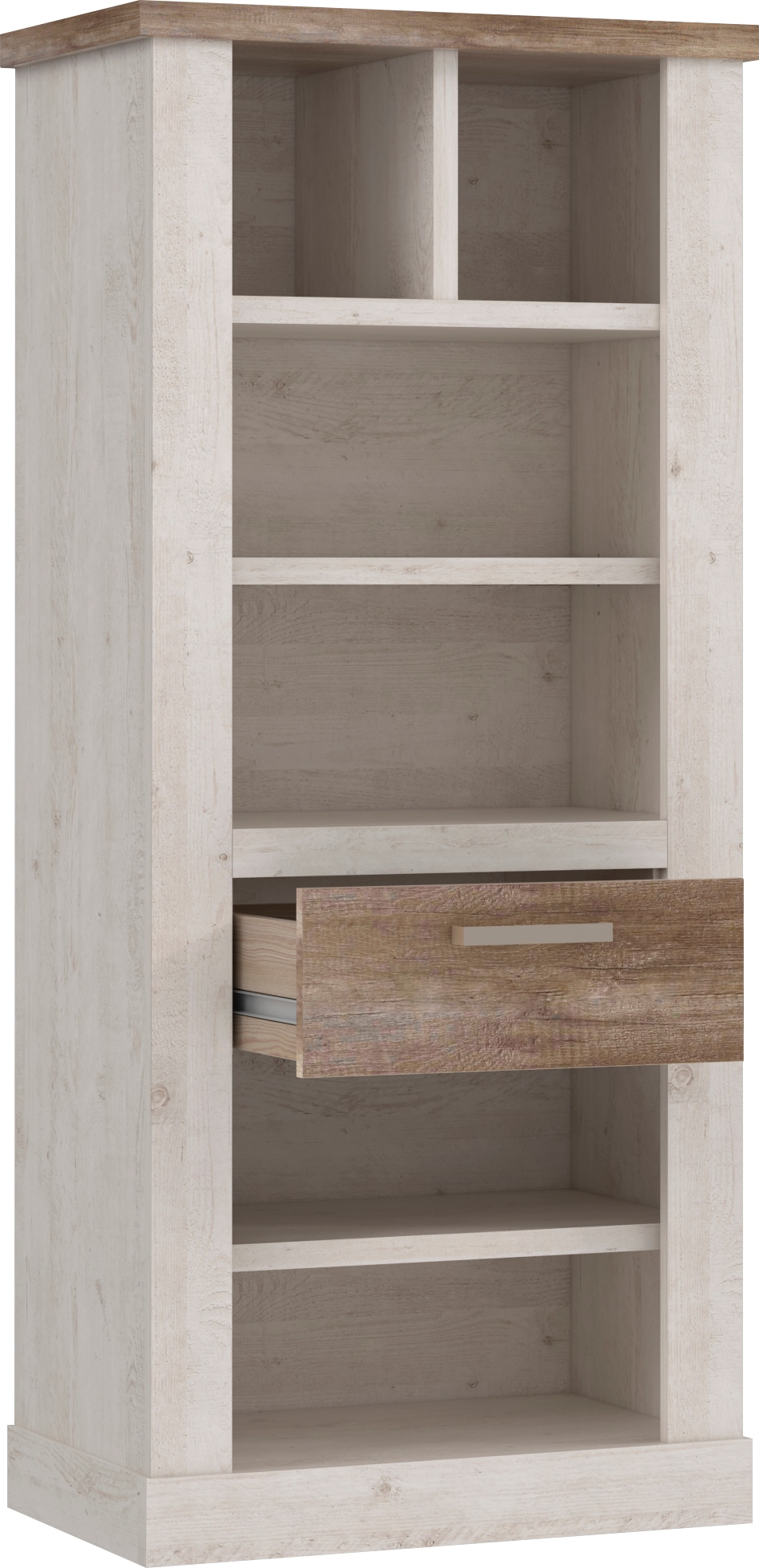 FORTE Étagère à livres Hauteur 160 cm, étagère à dossiers avec tiroir, style campagne