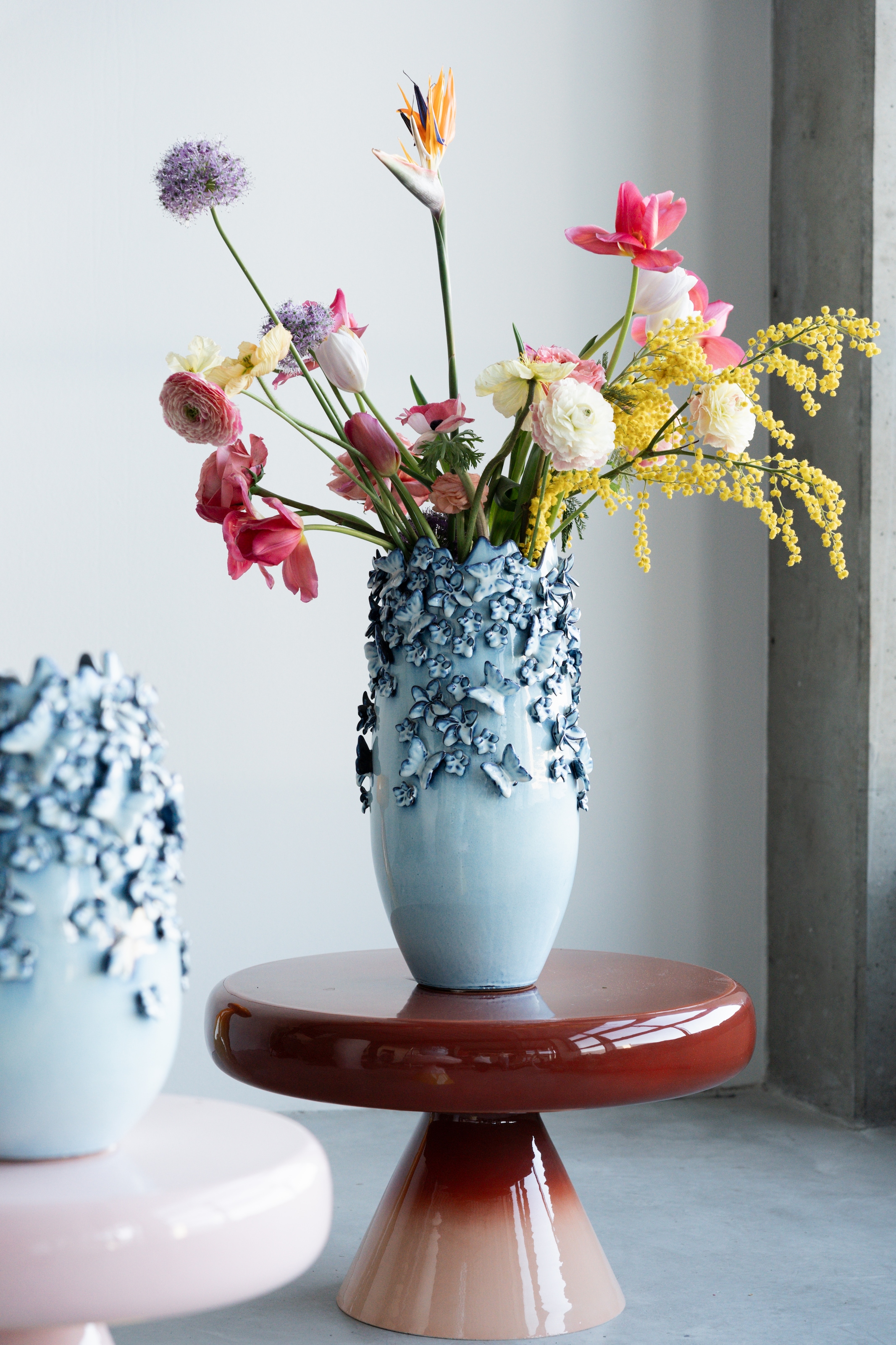 Kare Design Dekovase »Butterflies Lightblue 50cm«