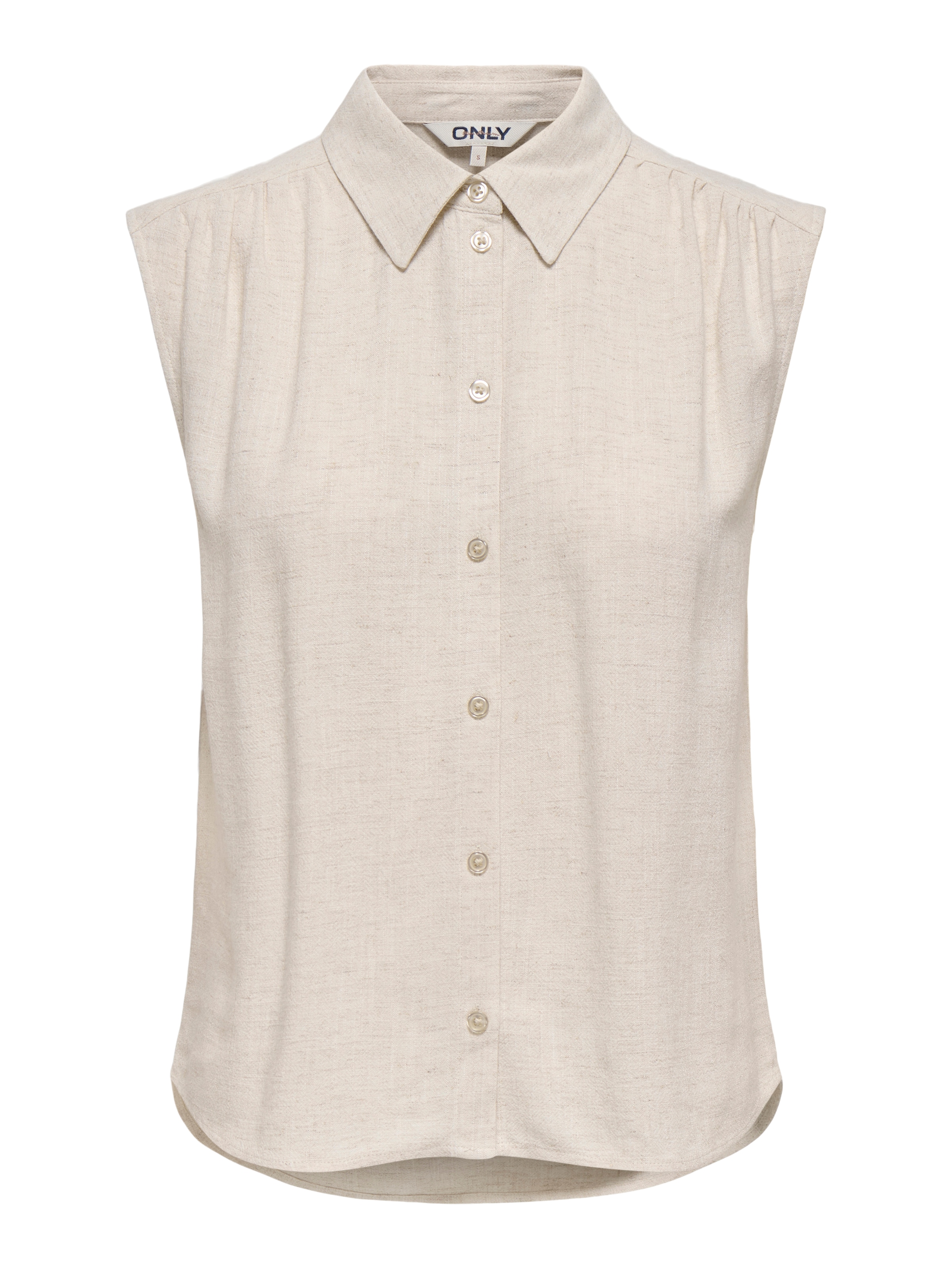 ONLY CARMAKOMA Top chemisier »CARSIESTA S/L LINEN BL SHIRT PNT NOOS« mélange viscose, coupe régulière, avec lin