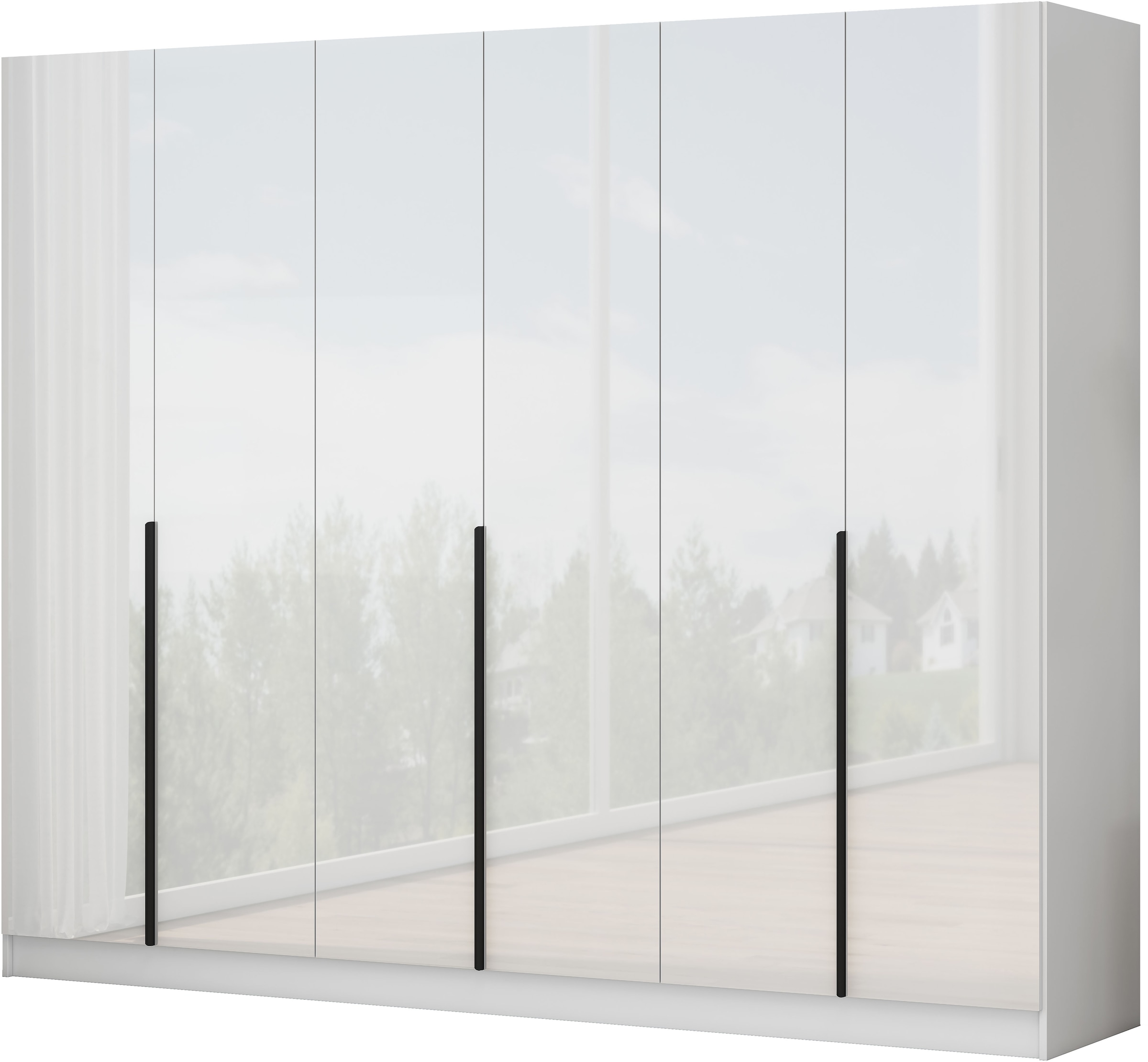 GOODproduct Kleiderschrank »Annor Schlafzimmerschrank Breite 242cm hochglanz Schrank Garderobe« Drehtürenschrank mit perfekter Innenausstattung - elegante Türgriffe