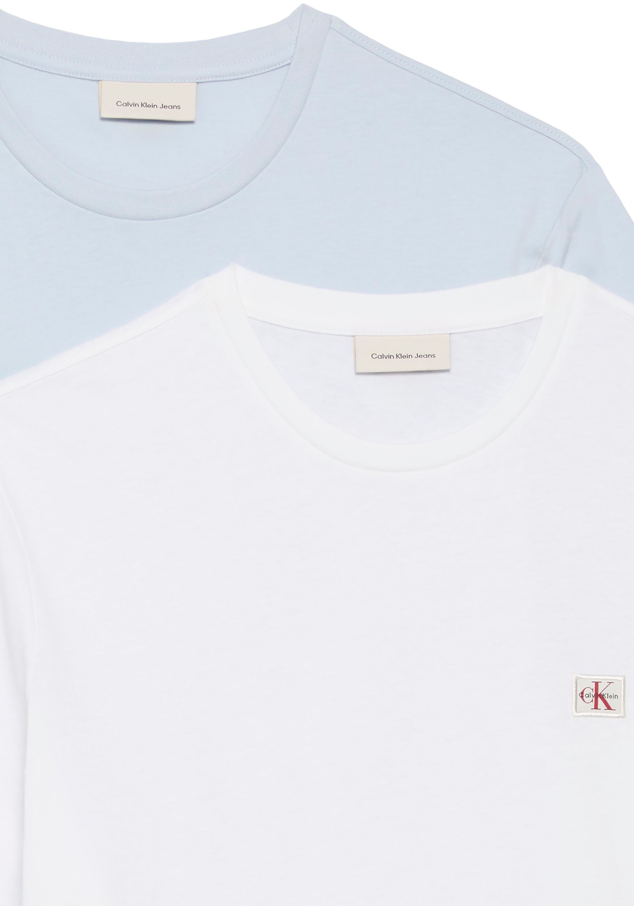 Calvin Klein Jeans T-Shirt »SS BADGE TEE 2 PACK« Packung, 2er-Pack, 2 tlg. Mit Rundhalsausschnitt