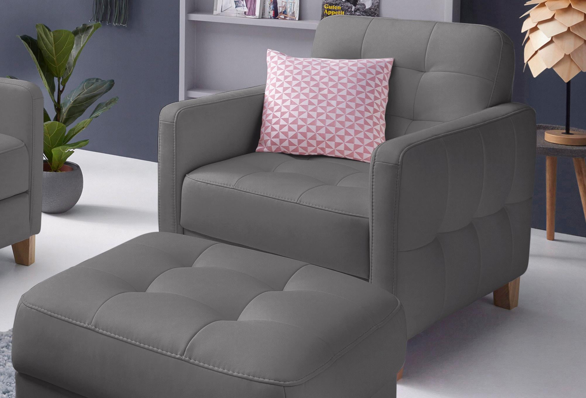 exxpo - sofa fashion Fauteuil »Elio, Loungesessel, aufwendige Detailverarbeitung, bequem und modern« hoher Sitzkomfort für entspannende Momente