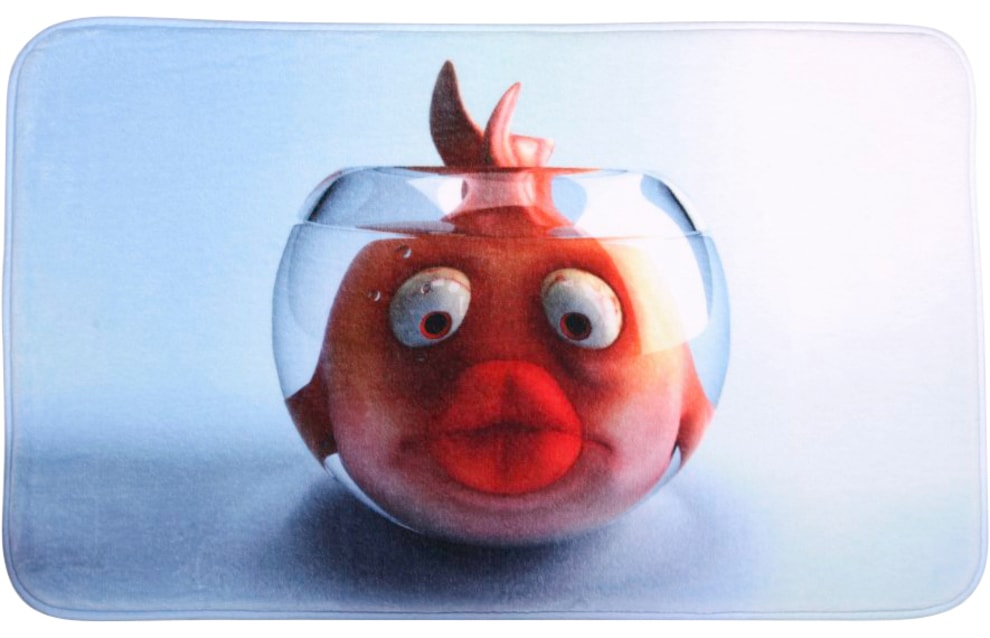 Sanilo Set d'accessoires de salle de bain »Goldfisch« bestehend aus WC-Sitz, Badteppich und Waschbeckenstöpsel