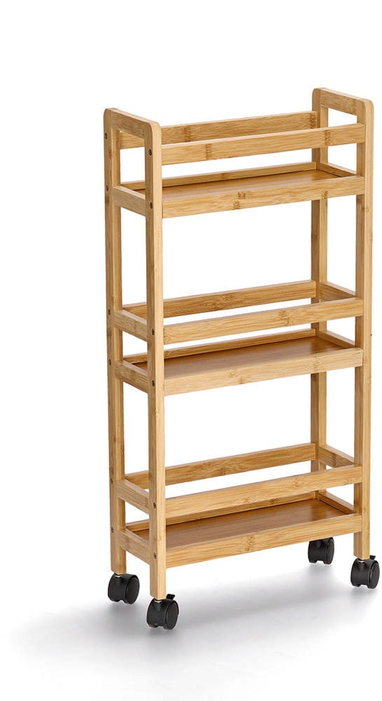 Zeller Present Rollwagen natur, Bambus / MDF, inkl. 4 Rollen