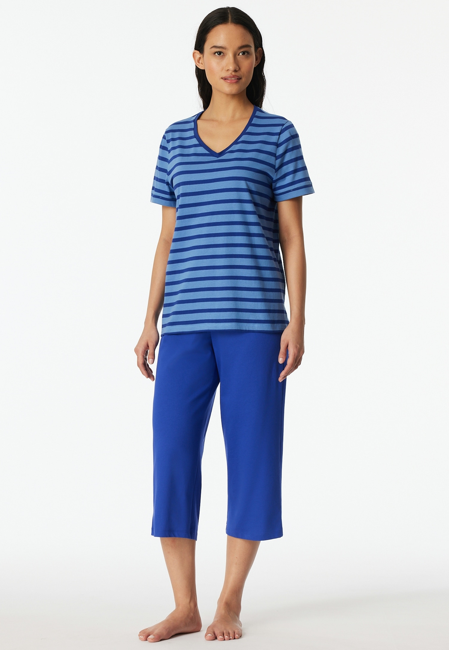 Schiesser Schlafanzug »Casual Essentials« mit modisch umgeschlagenen Ärmeln