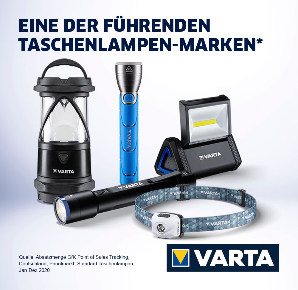 VARTA Handleuchte »VARTA Day Light Multi LED F20 Taschenlampe mit 9 LEDs«