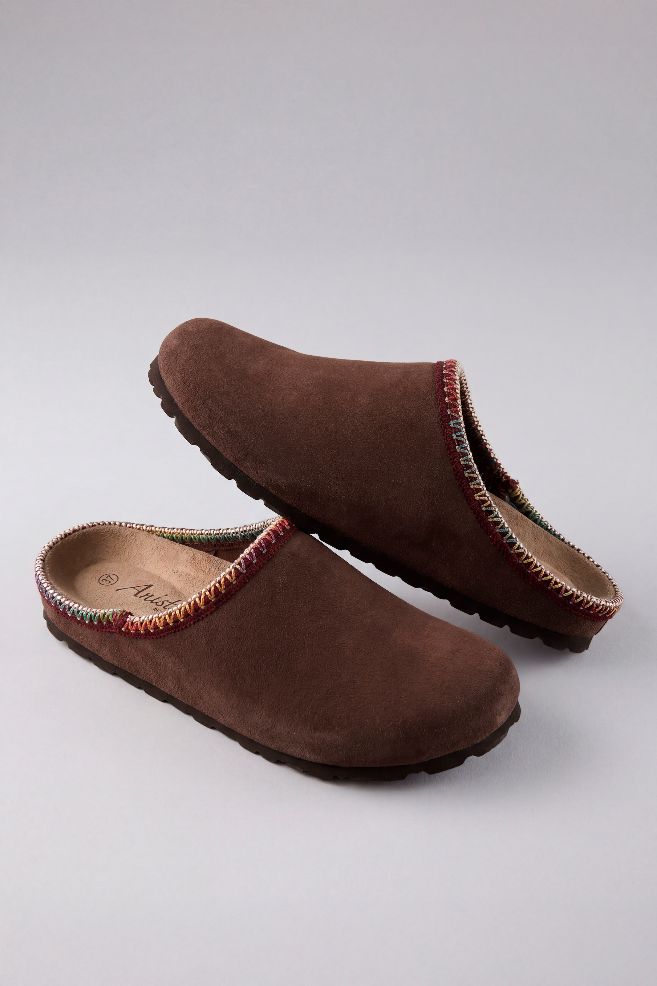 Aniston SHOES Clog  Schlupfschuh, Hausschuh mit farbenfroher Ziernaht - NEUE KOLLEKTION