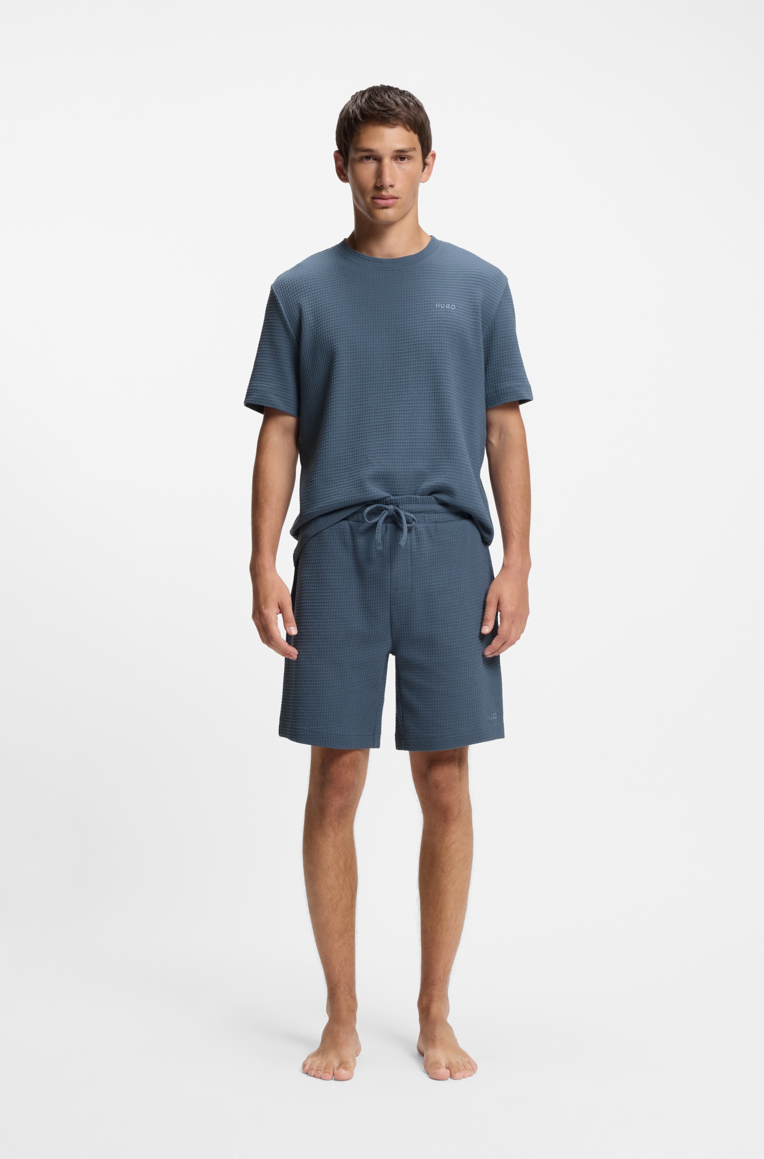 HUGO Underwear T-Shirt »,Austin T-Shirt« Waffelstruktur und Logo-Stickerei