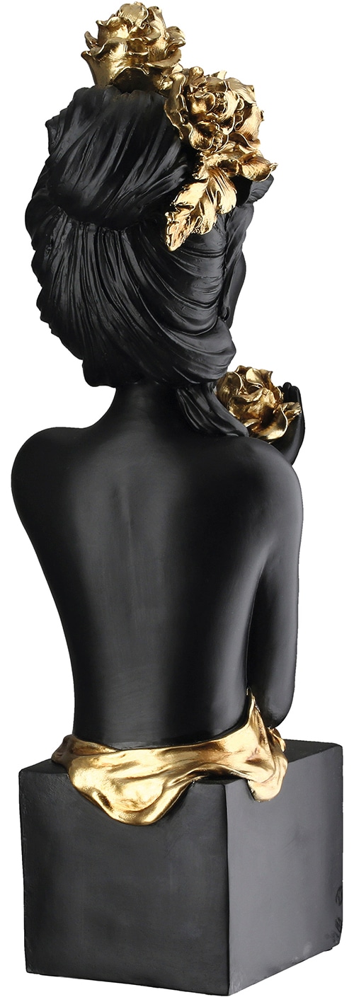 GILDE Skulptur »Skulptur Frau Rosenliebe schwarz« Frauenfigur Rosenmotiv romantische Skulptur edle Dekoration
