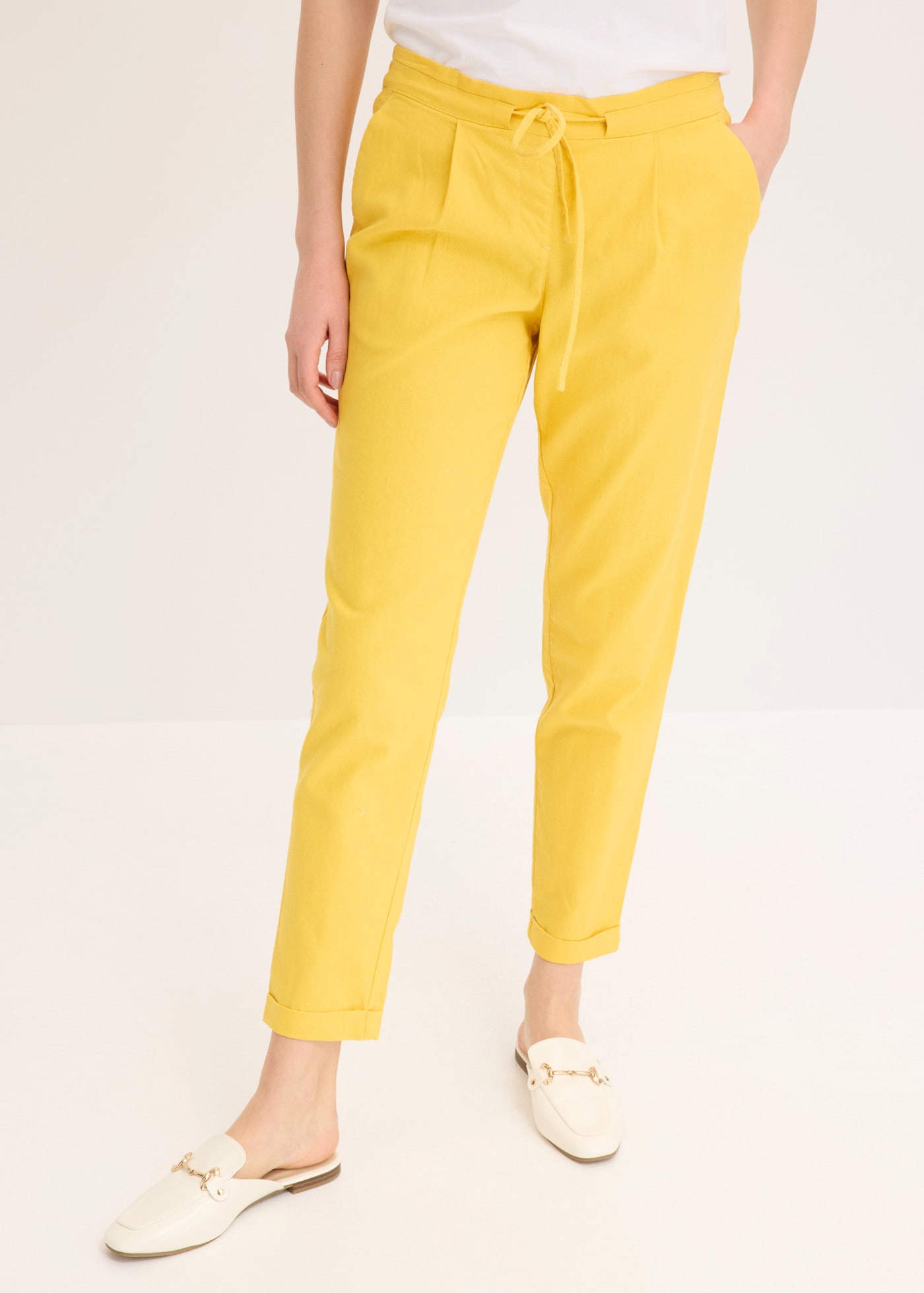 bonprix Leinenhose »Leinenhose«  aus Leinen und Baumwolle, Regular Fit, mit elastischem Gummibund