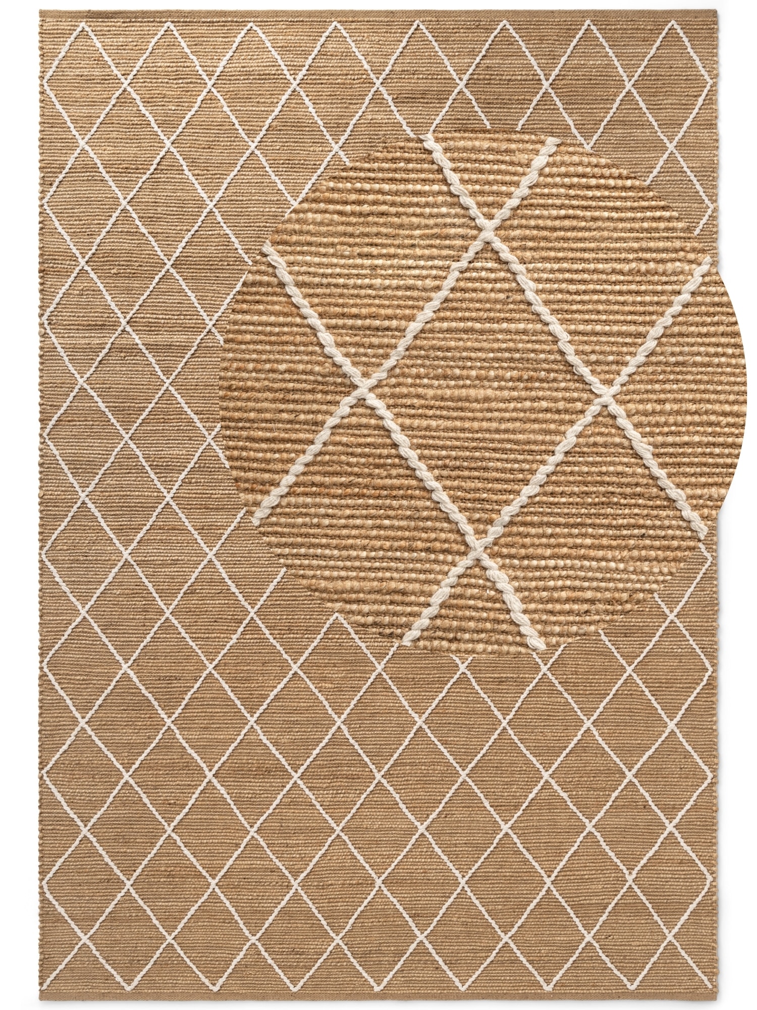 HANSE Home Tapis »Kunu  Juteteppich« Rectangulaire 10 mm Höhe Naturfasern, Jute mit Baumwolle, Wohnzimmer, Diele, Flur, Boho, Skandi