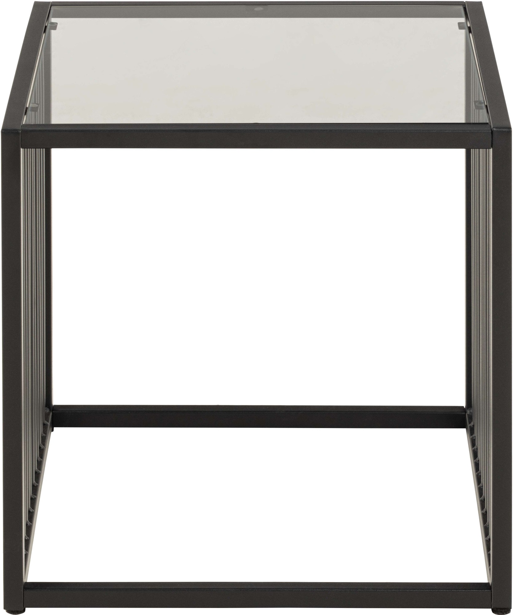 ACTONA GROUP Table d'appoint »Strington, robuster Ecktisch im skandinavischem Design, robust« Table d’angle, verre, facile d’entretien, lames métalliques verticales, H : 63 cm