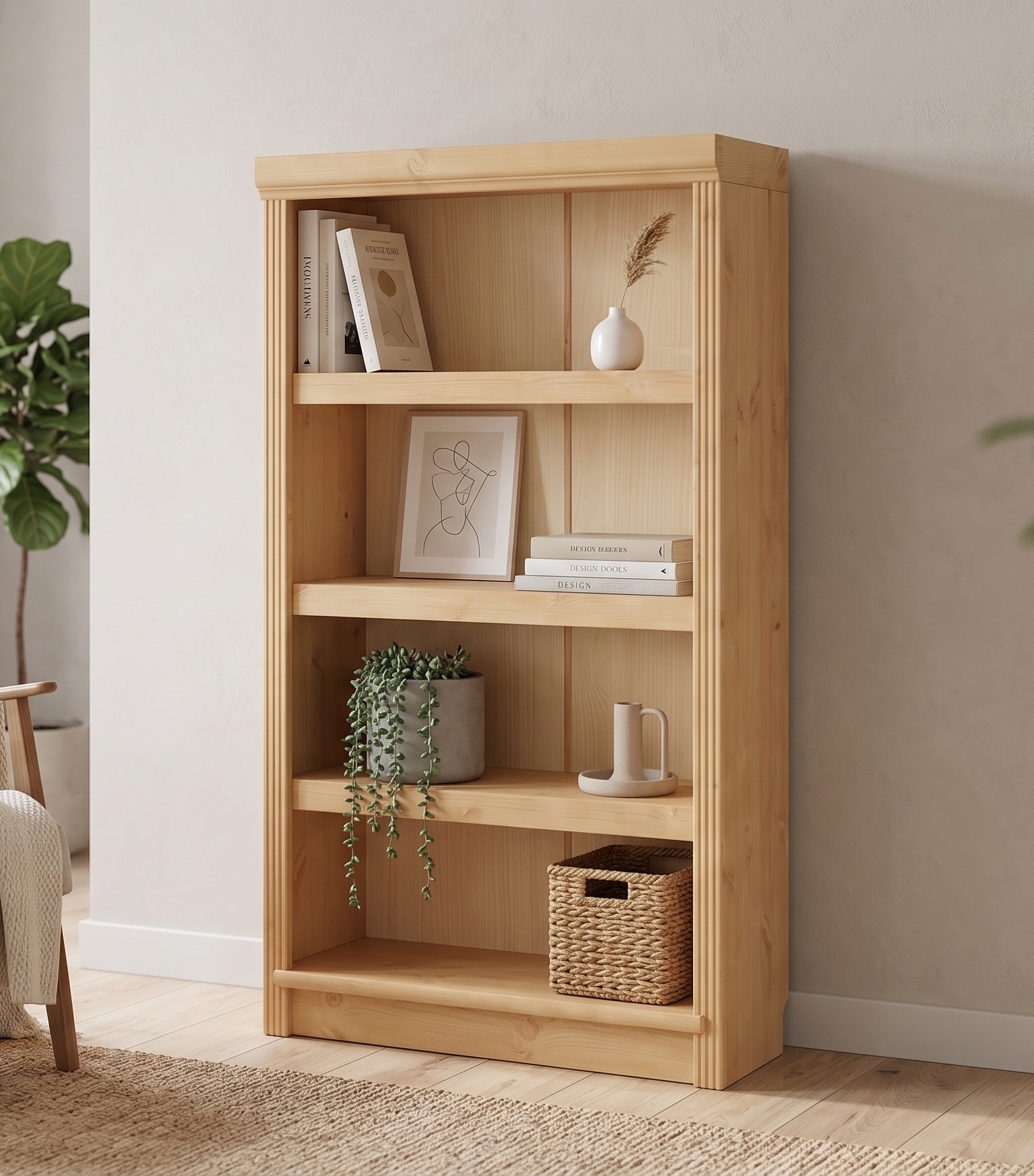 GOODproduct Étagère à livres »Soeren« en pin massif, profondeur 29 cm, certifié FSC®