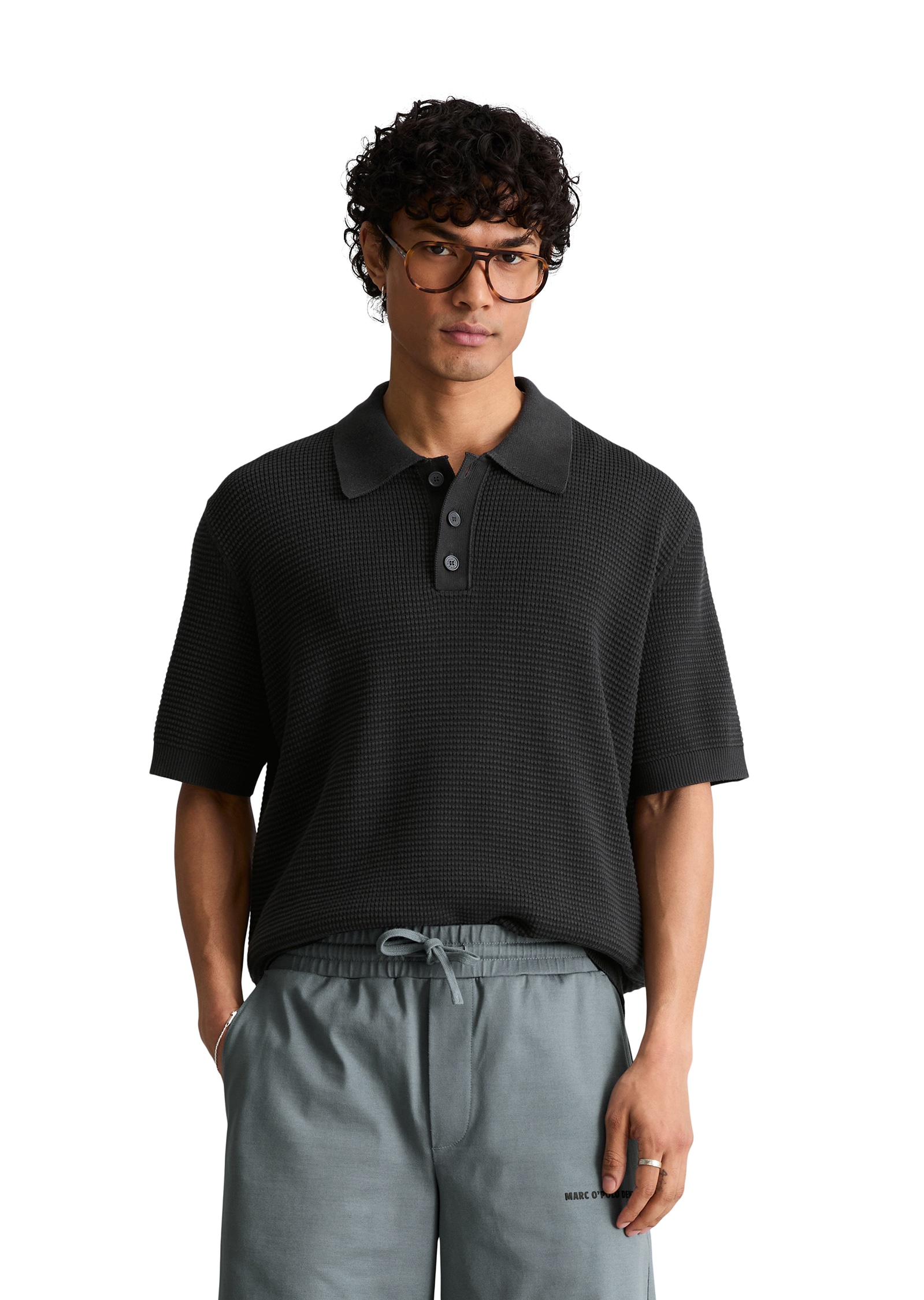 Marc O'Polo DENIM Polo mit Waffelstruktur, regular fit