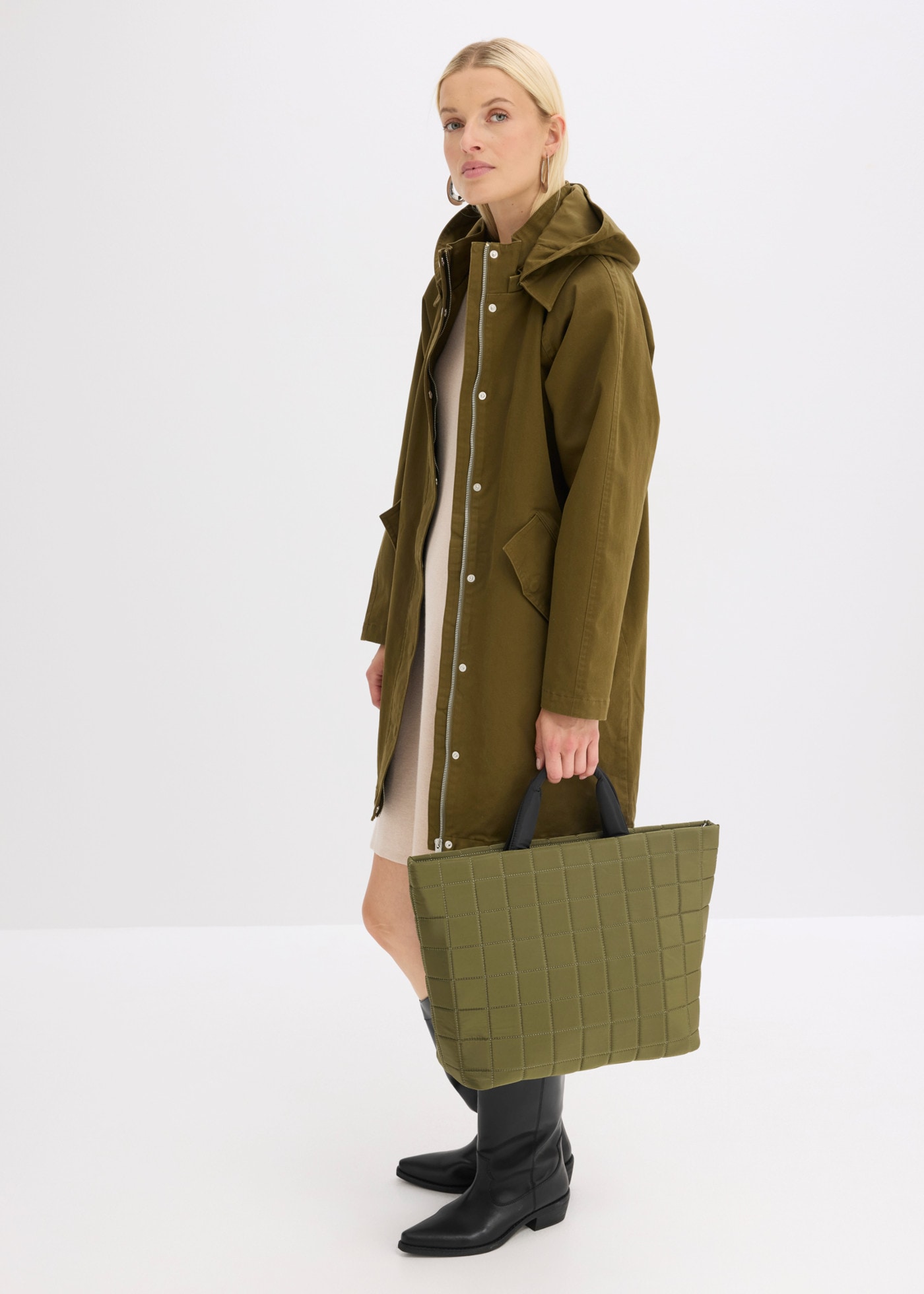 bonprix Parka déperlant, en coton et élasthanne, avec doublure polyester
