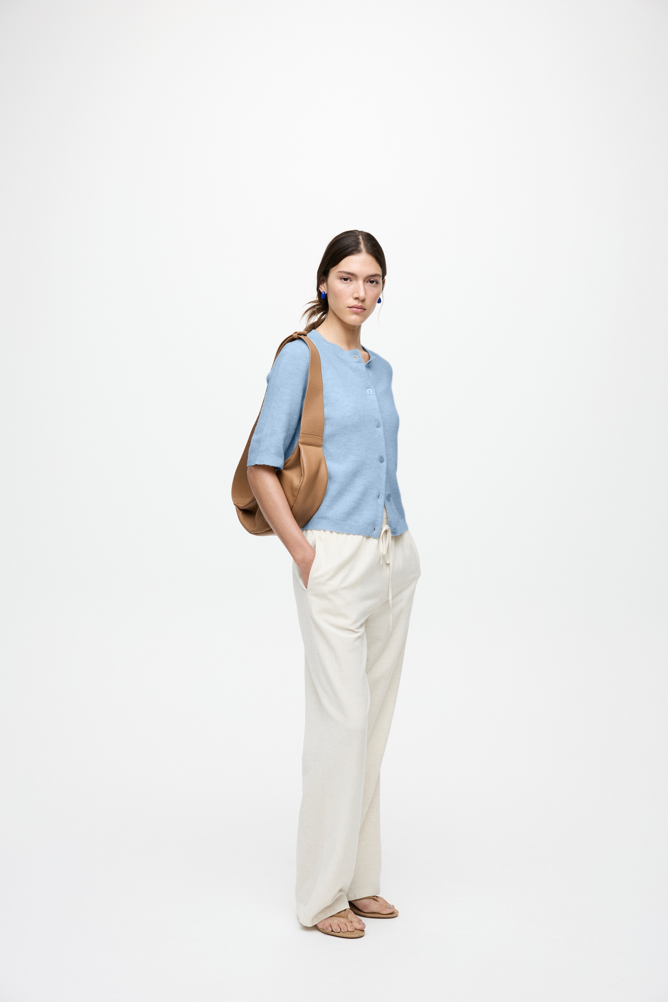 Vila Veste en tricot »VILIGA 2/4 O-NECK KNIT CARDIGAN - NOOS« Materialmix, regular fit