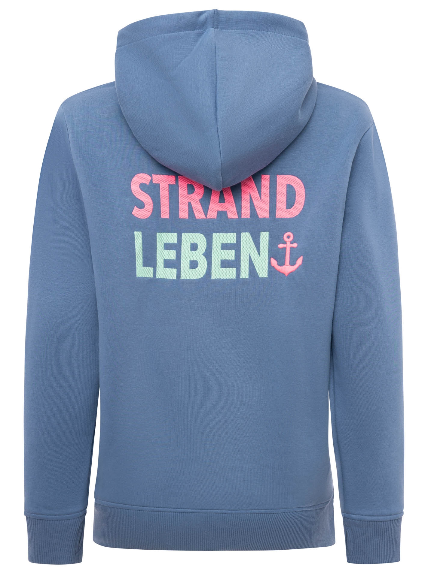 Zwillingsherz Hoodie »"Meine Heimat"«, avec inscription « Strand » brodée devant et derrière
