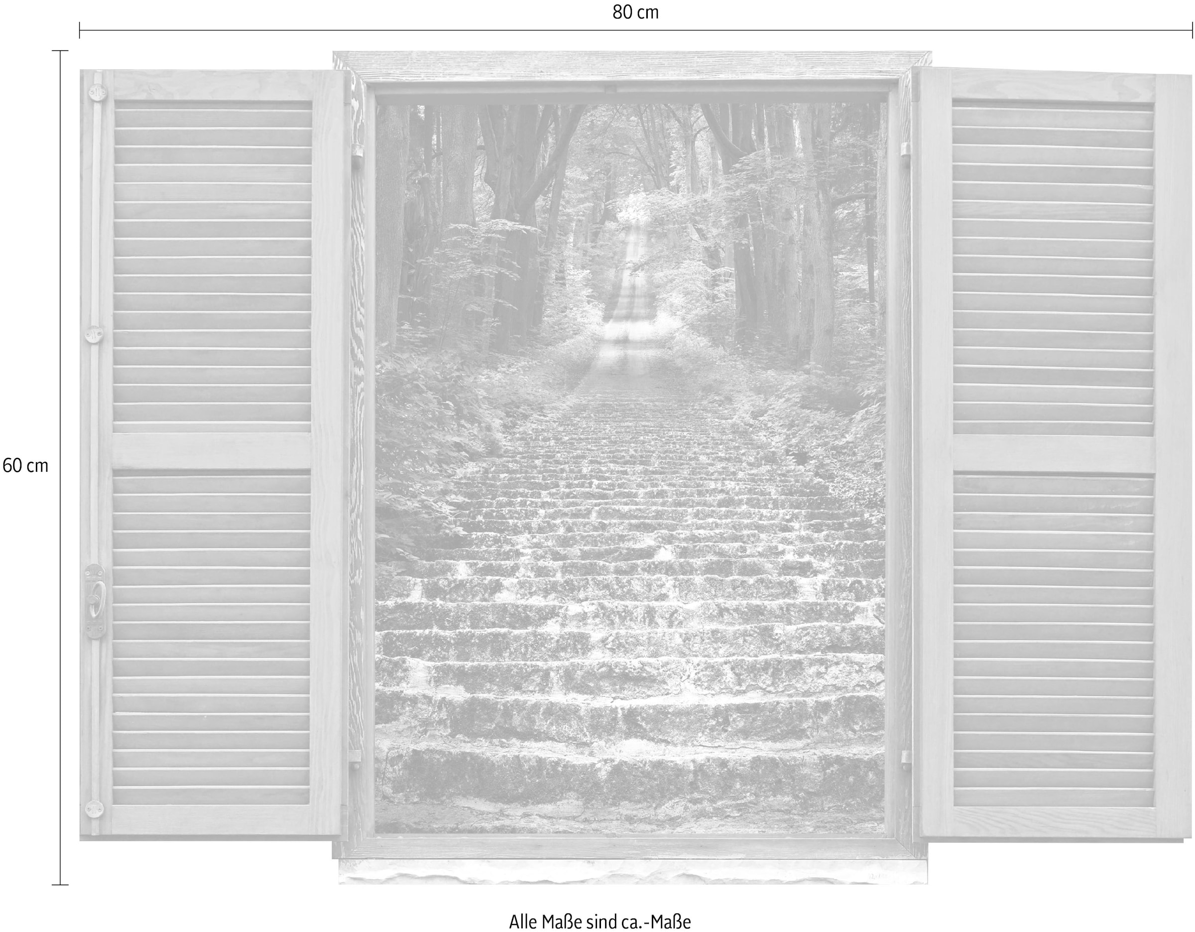 queence Wandtattoo »Waldweg II« Wandsticker, Wandbild, selbstklebend, 3D, Fenster