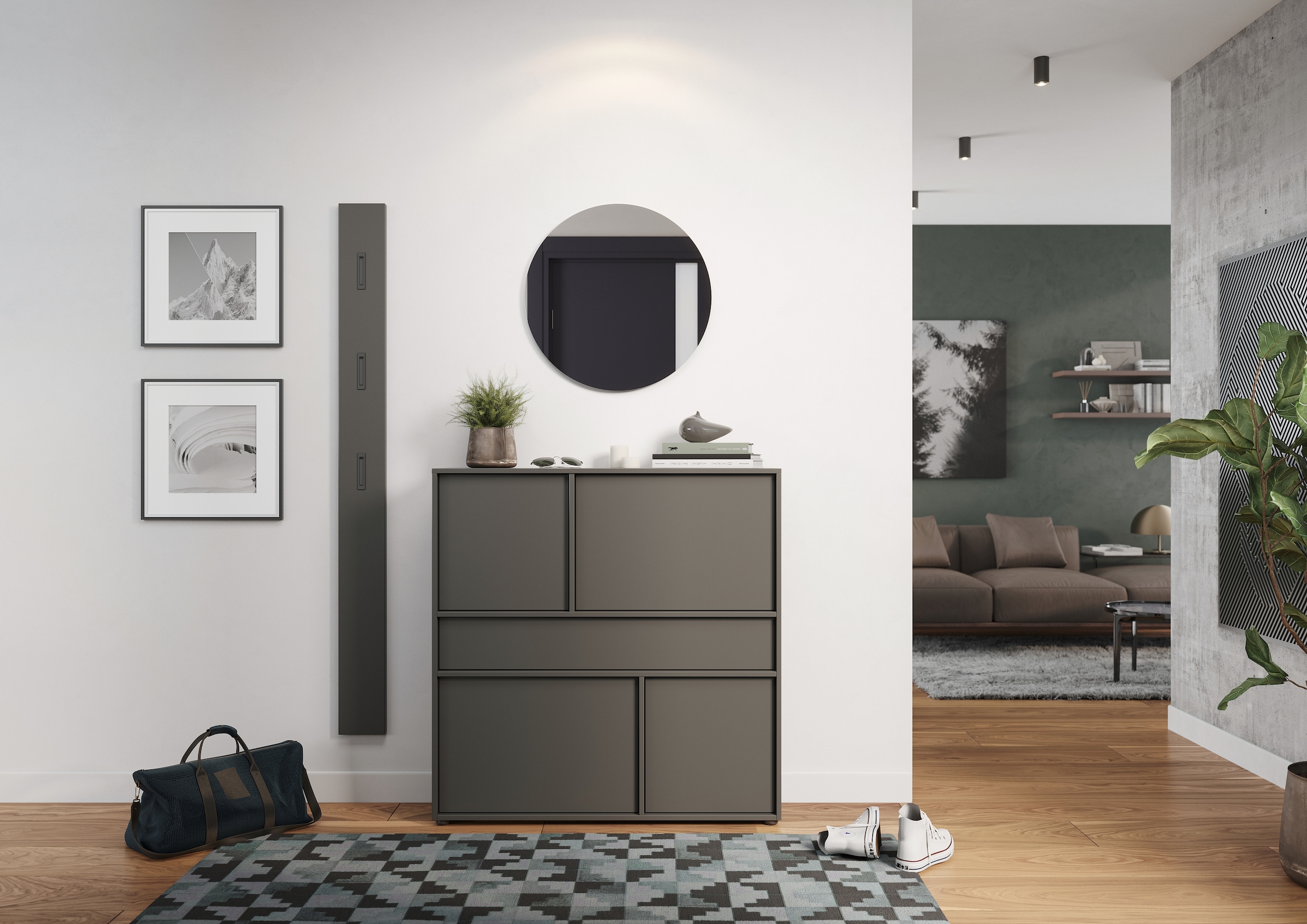 GERMANIA Mehrzweckschrank »Ameca 2.0« stehend montierbar; Flurschrank in geringer Tiefe, Breite 105 cm