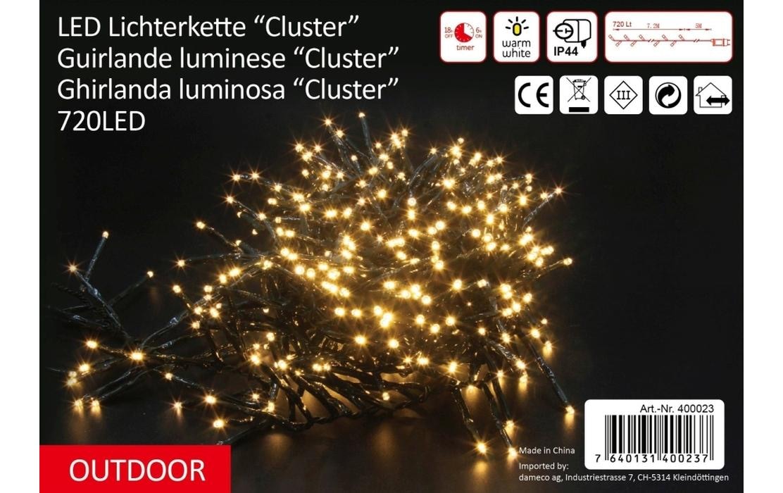   Guirlande lumineuse LED »Dameco Cluster 720 LED, 7,2 m, Outdoor« 720 cuis-flammig