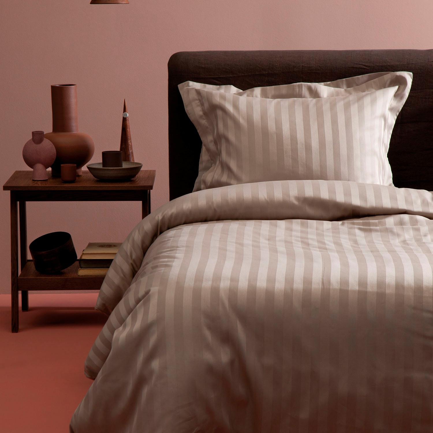 damai Bettwäsche »Streifsatin in Gr. 135x200, 155x220 oder 200x200 cm« 2 Stk. tlg. elegante Bettwäsche aus Baumwolle, Bettwäsche mit Reissverschluss