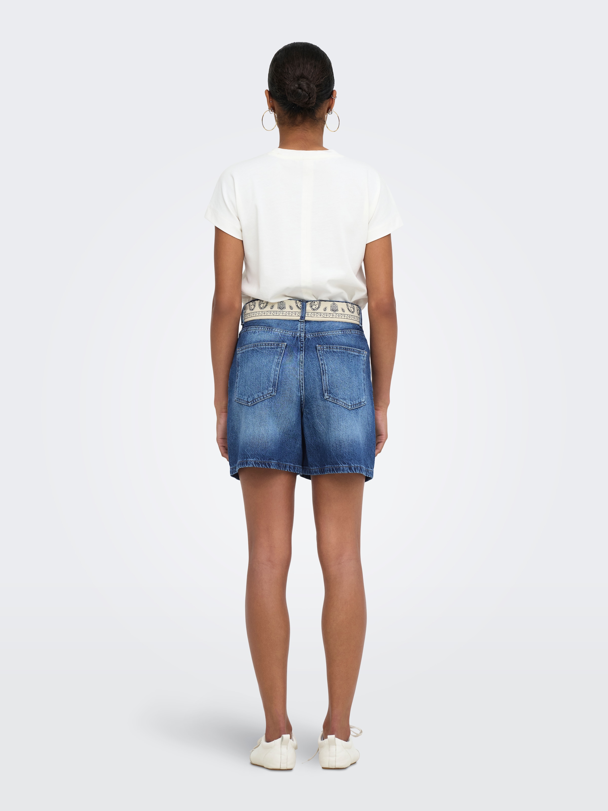 ONLY Jeansshorts »ONLJOSE HW SCARF DNM SHORTS AZG« Baumwolle, regular fit, high waist