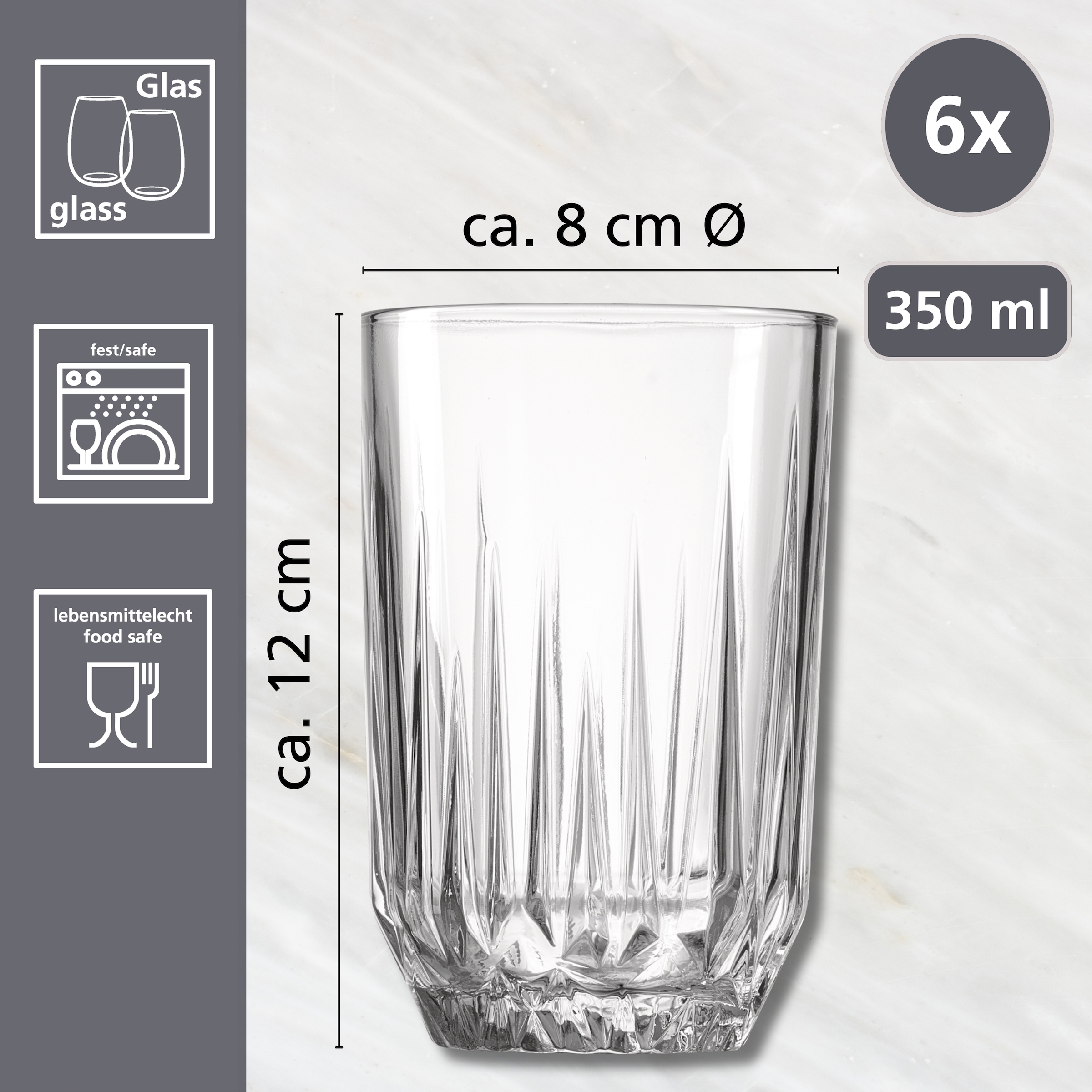 Ritzenhoff & Breker Verre à long drink »Palace« 6er Set, je 350 ml