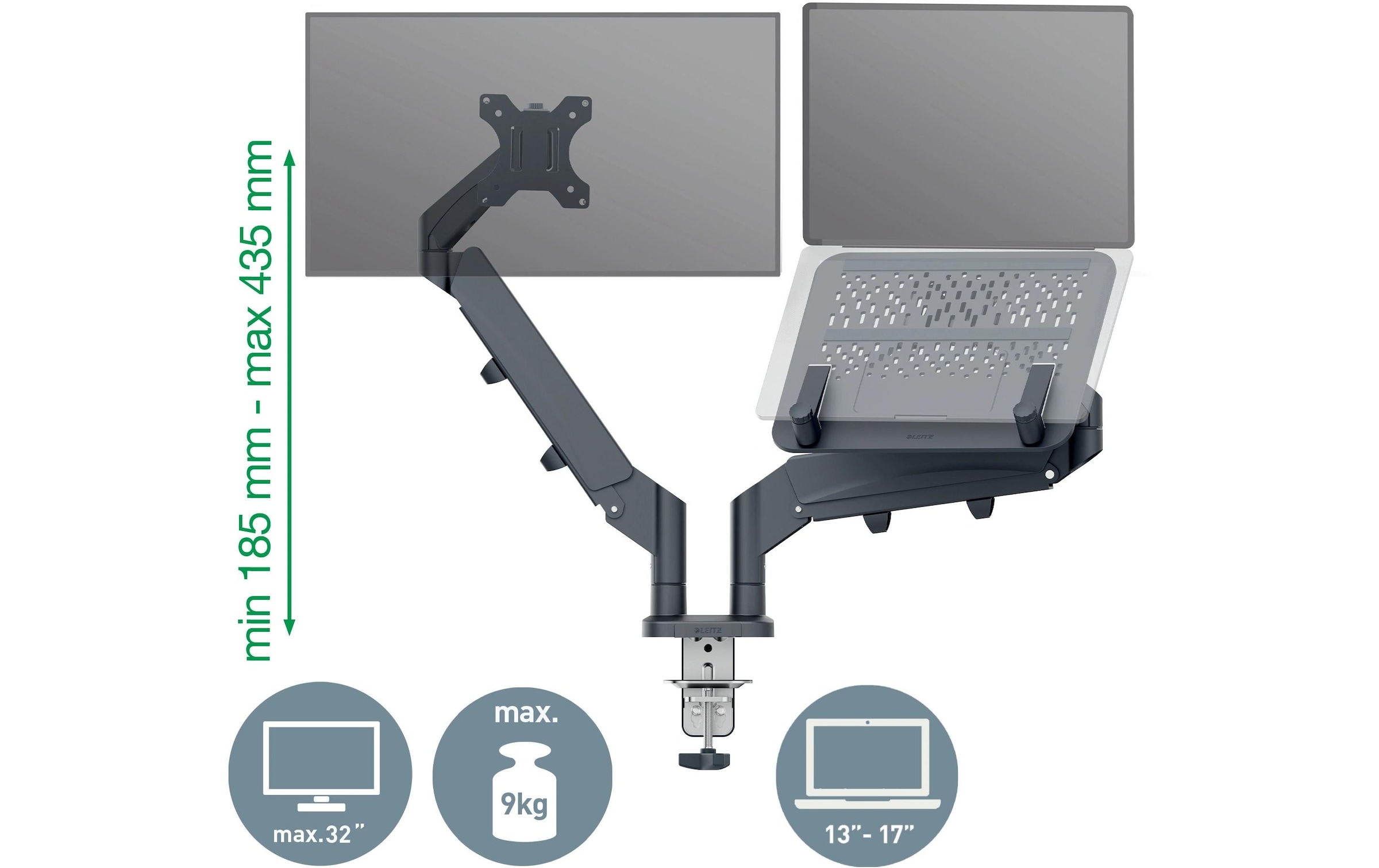 LEITZ Monitor-Halterung »Ergo Dual«