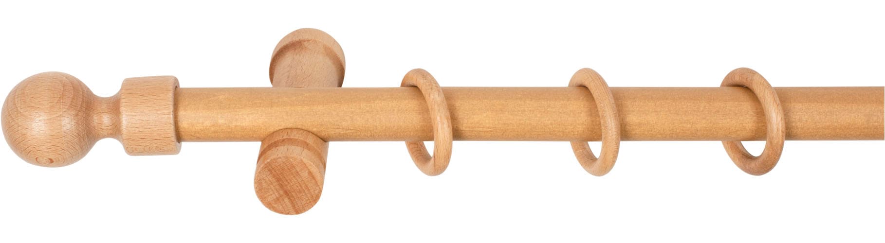 SN DECO GROUP Tringle à rideaux »Giro« 1 course-läufig Fixmass 28 mm, Holz, verschiedenen Längen und Farben, Komplettset