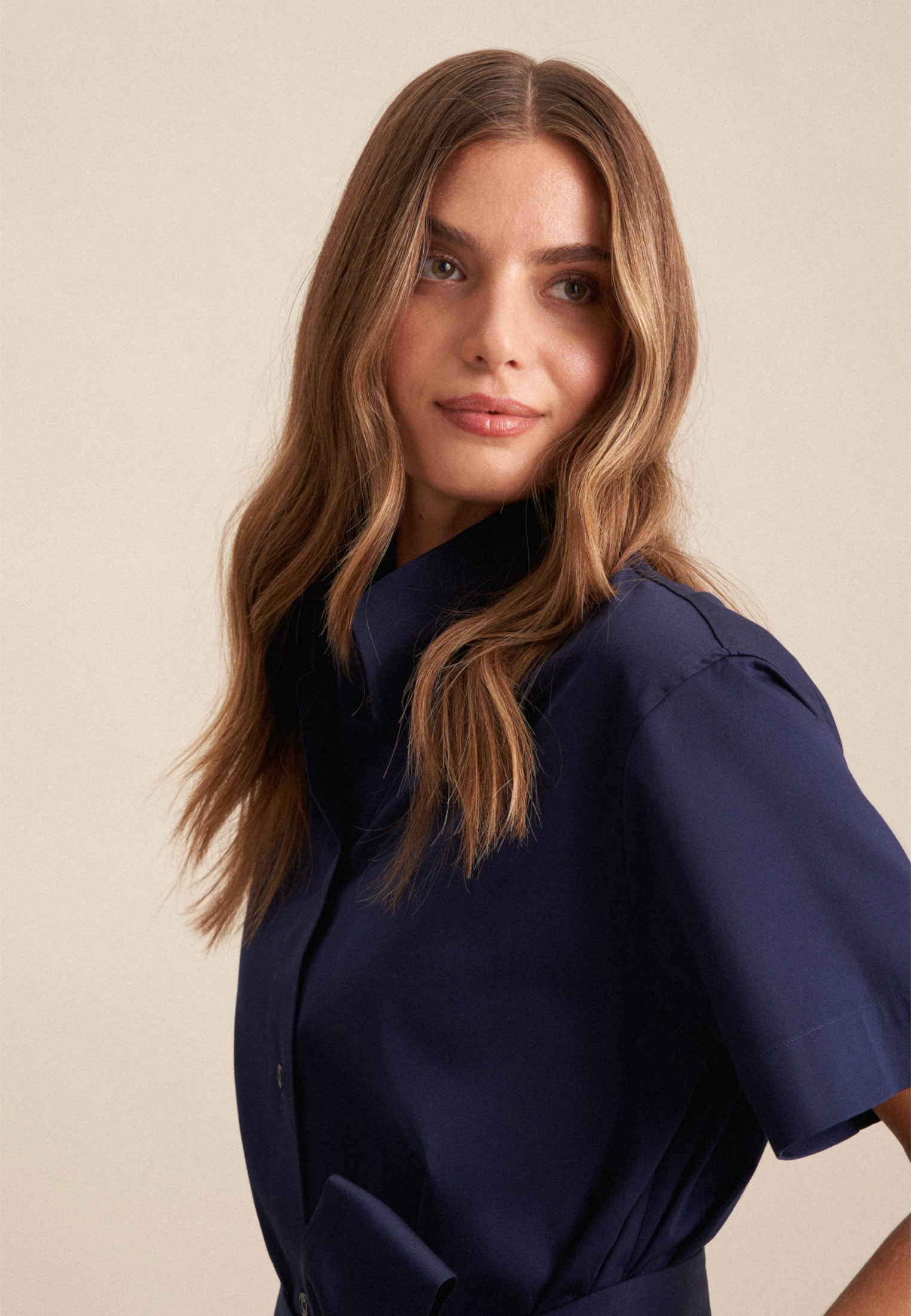 seidensticker Sommerkleid »Schwarze Rose« Kurzarm Kragen Uni