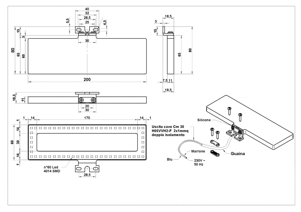 ADOB Luminaire en saillie »Spiegelleuchte« 20 cm