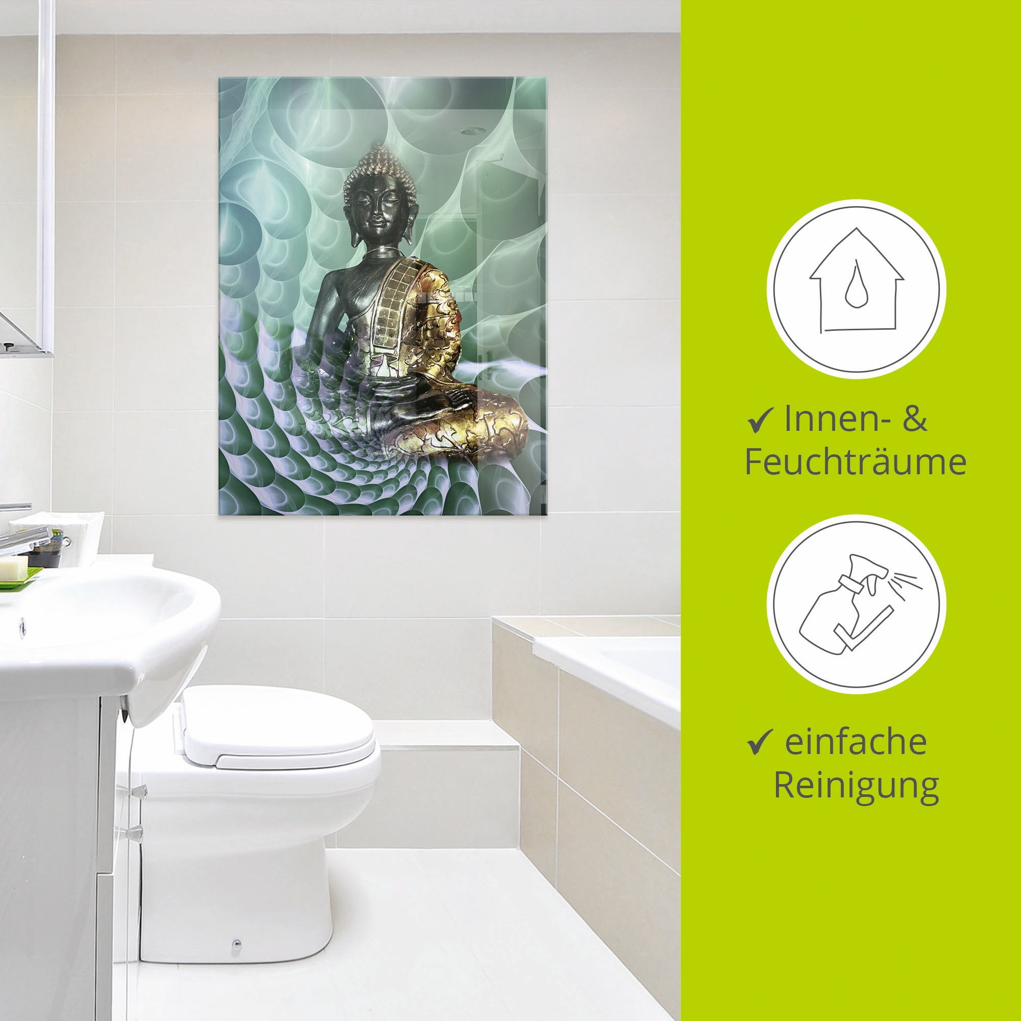 Artland Glasbild »Buddhas Traumwelt CB« Religion 1 Stk. tlg. in verschiedenen Grössen