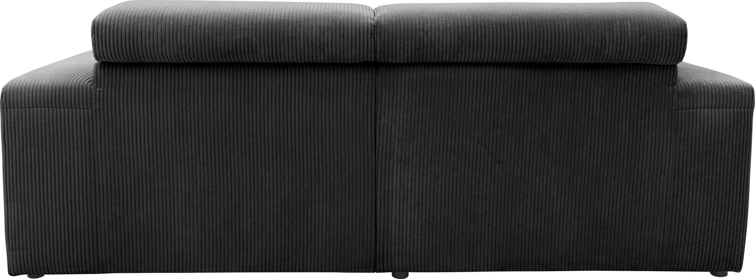 DOMO collection Ecksofa »BRANDON inkl. Kopfteilverstellung,  214x100x80 cm, L-Form« Cord, grau