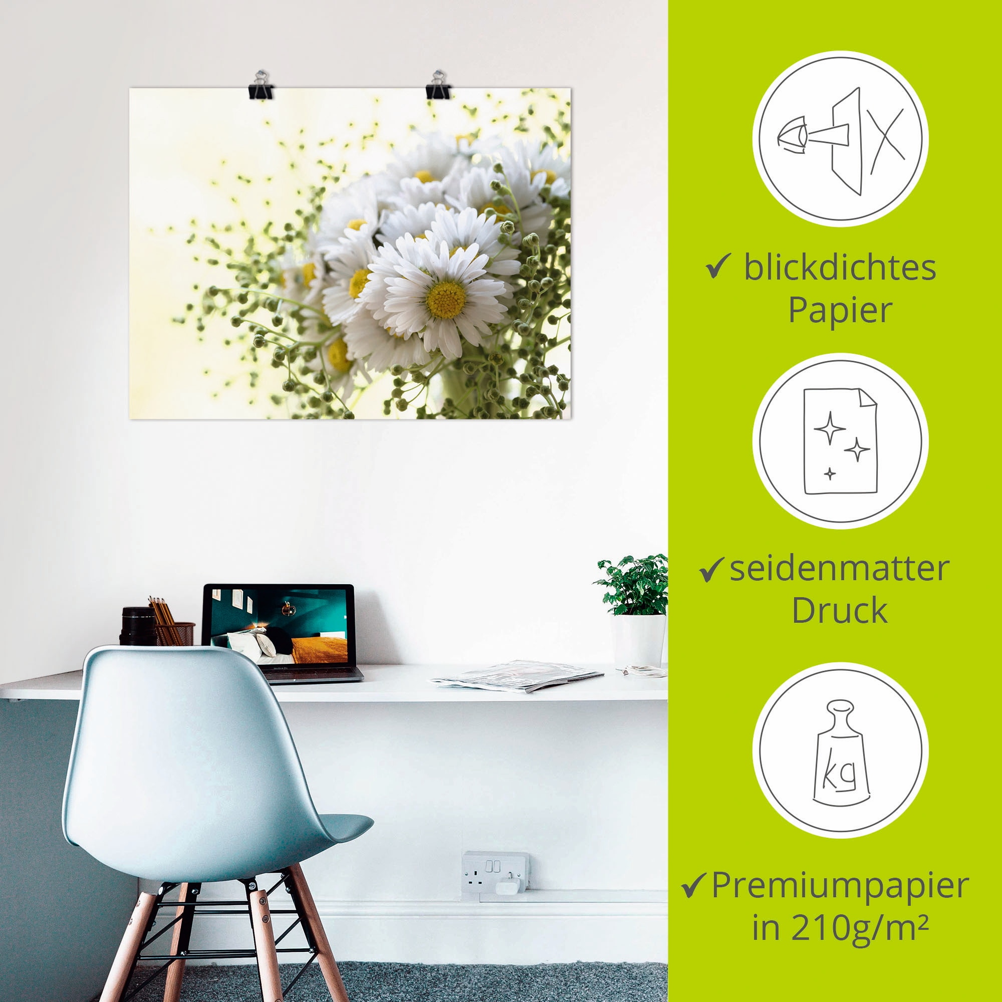 Artland Fresque murale »Gänseblümchen und Hofstaat« 1 cuis tlg. als Leinwandbild, Poster in verschied. Grössen