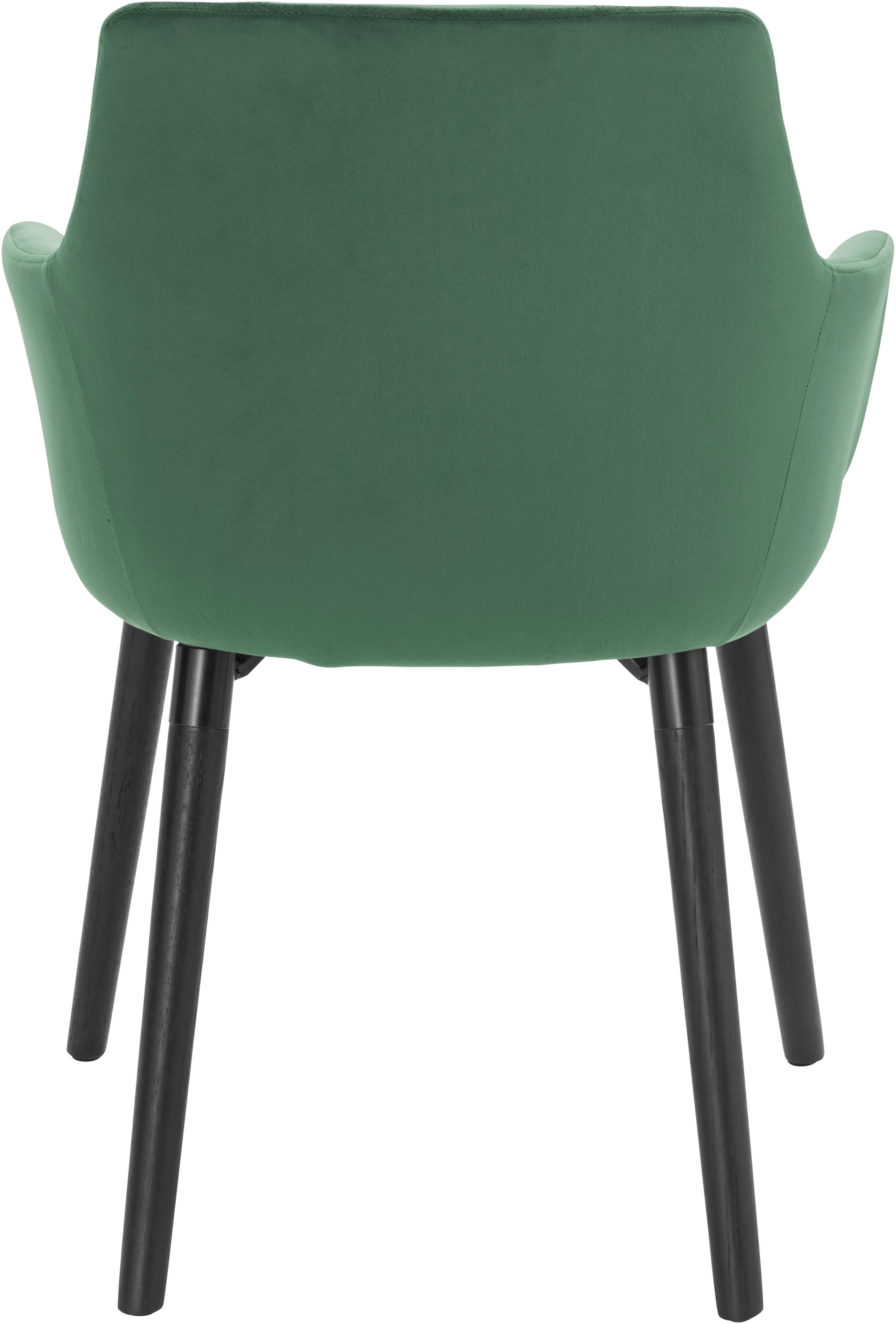 Home affaire Armlehnstuhl »Bradford« (Set) 1 Stk.(1 oder 2 Stück), Bezug in Samtsoff, Gestell aus Eiche Massivholz