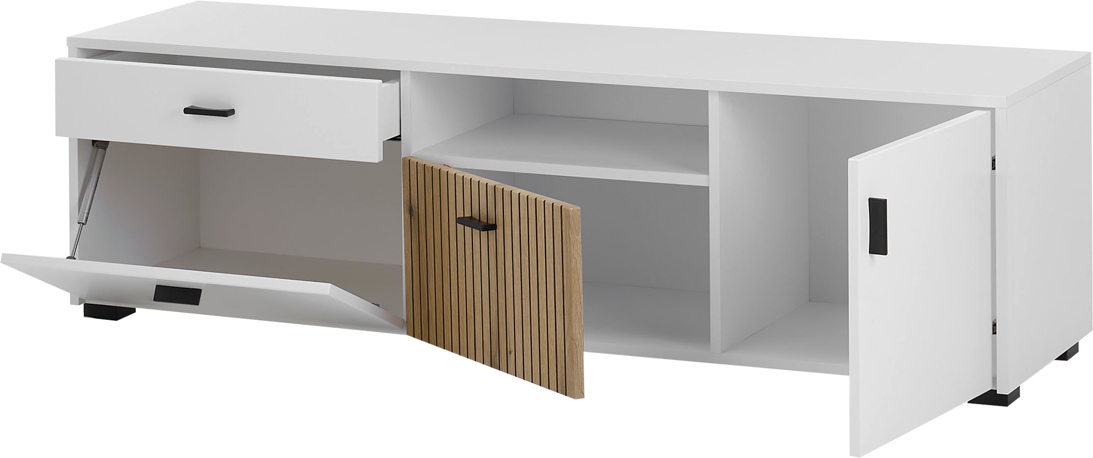 INOSIGN Lowboard »Hudson« in moderner Trendfarbe, Griffe aus Metall (Schwarz), Breite 150 cm