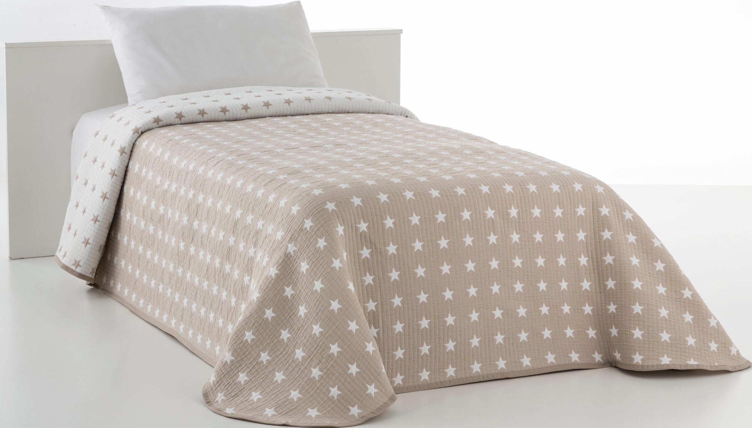 my home Couvre-lit »Yolanda gesteppte Tagesdecke, für Kinder und Erwachsene« in Wendeoptik, Baumwollmischung, mit leichter Füllung, Sterne