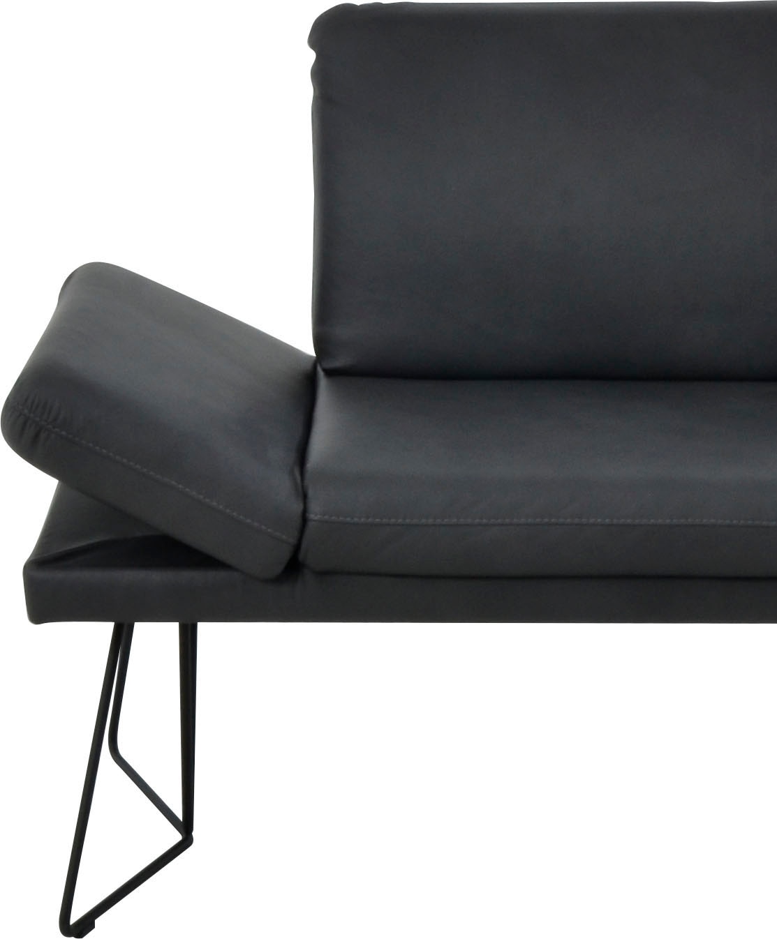 K+W Komfort & Wohnen Banc de salle à manger »Pego Polsterbank« réglage des côtés, au choix en 206 ou 226cm, revêtement cuir véritable